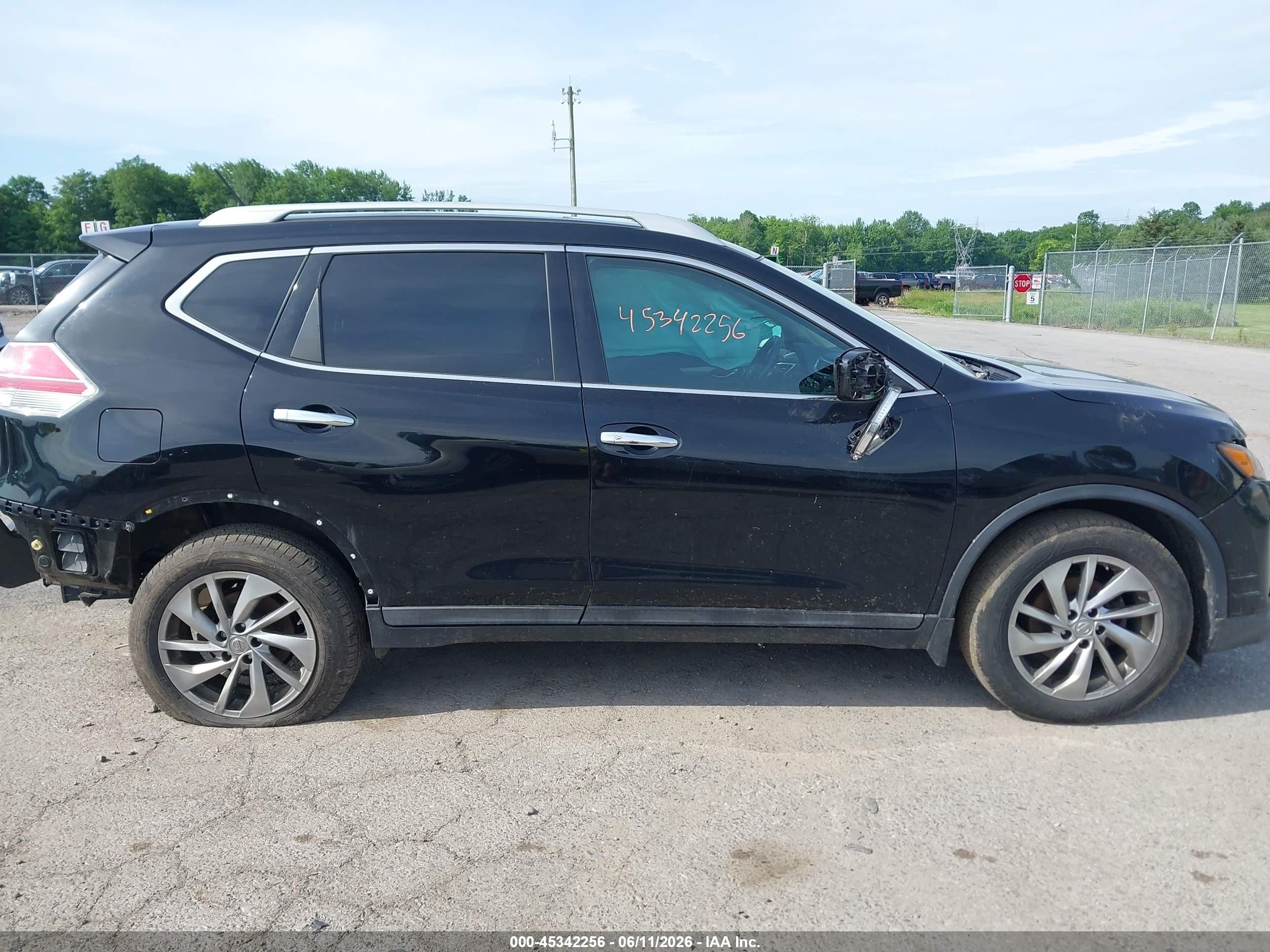 2015 Nissan Rogue Sl Black vin: 5N1AT2MV3FC801067