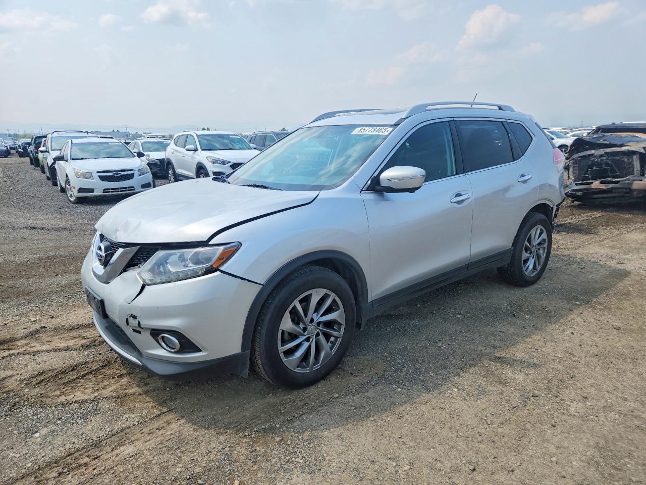 2015 Nissan Rogue Sl Silver vin: 5N1AT2MV3FC808827