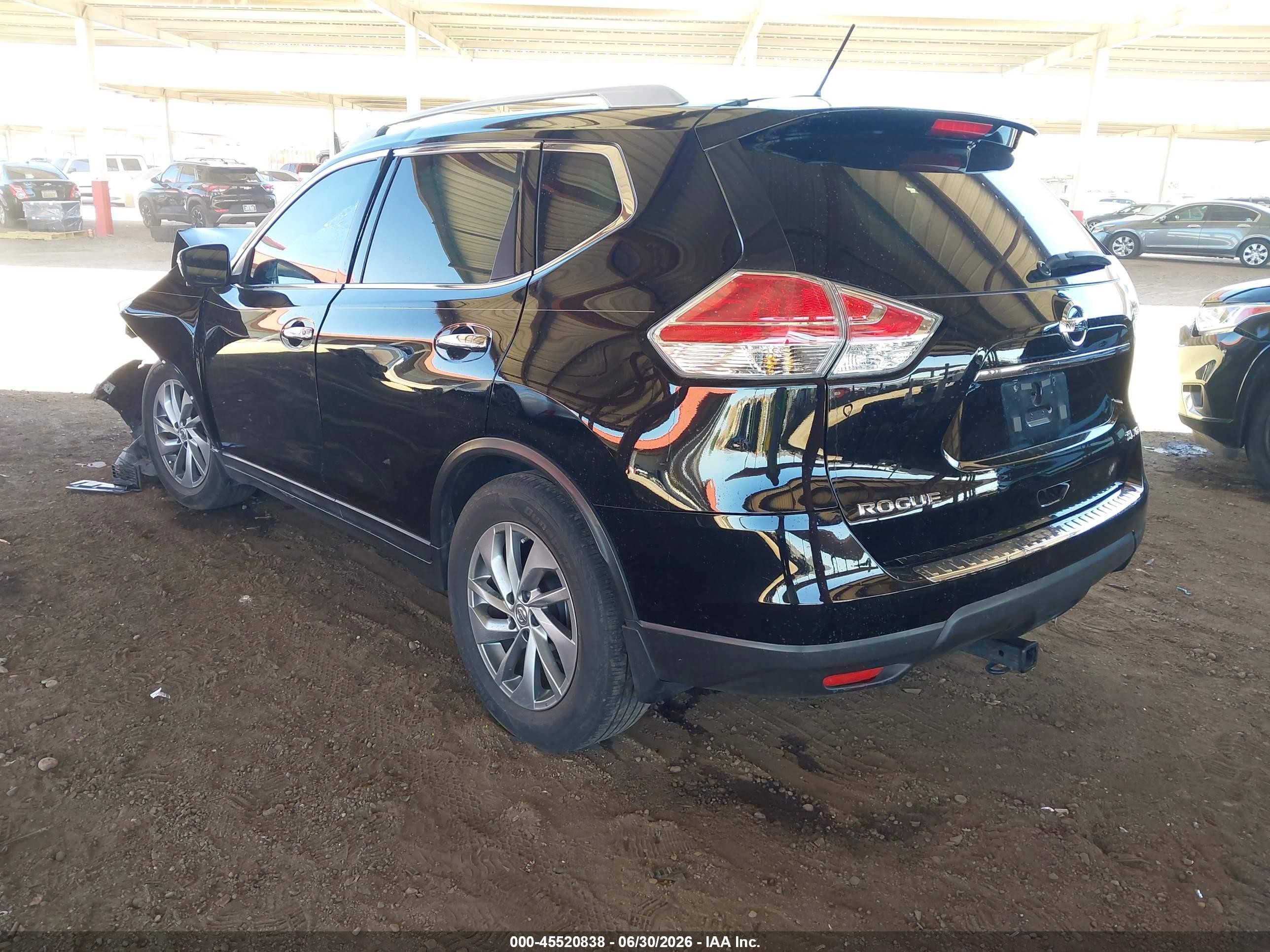 2015 Nissan Rogue Sl Black vin: 5N1AT2MV3FC813204