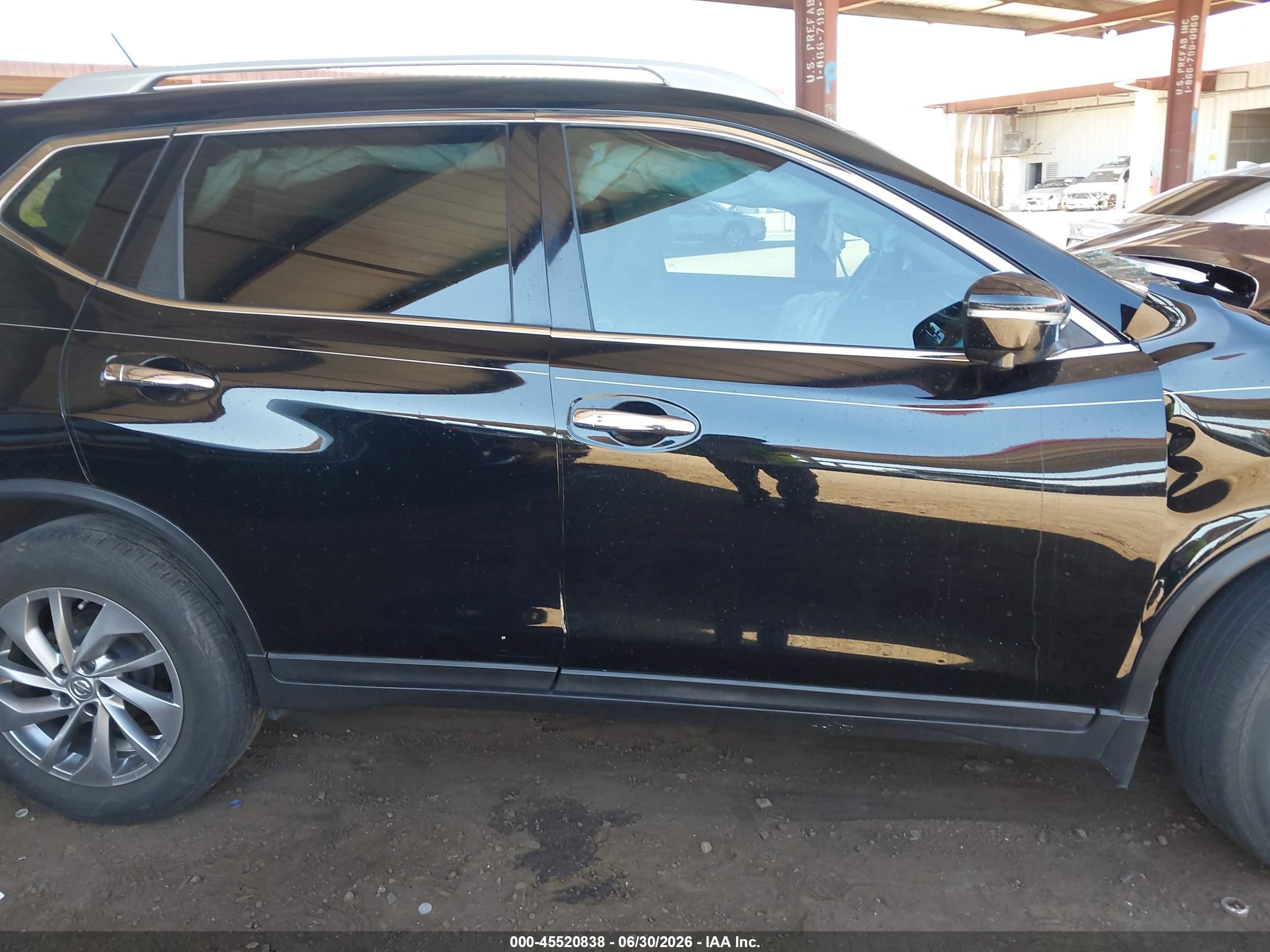 2015 Nissan Rogue Sl Black vin: 5N1AT2MV3FC813204