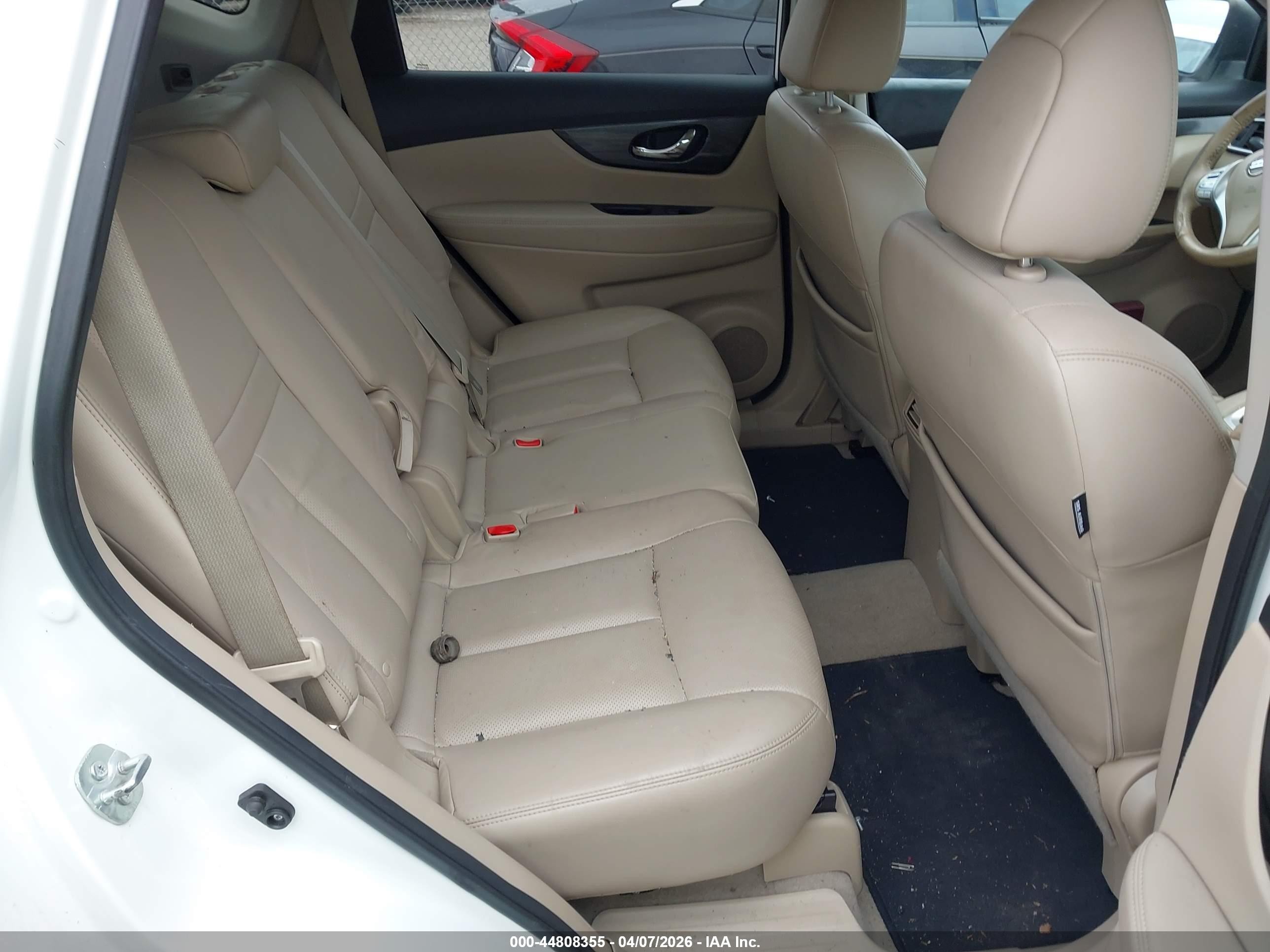 2015 Nissan Rogue Sl White vin: 5N1AT2MV3FC818497