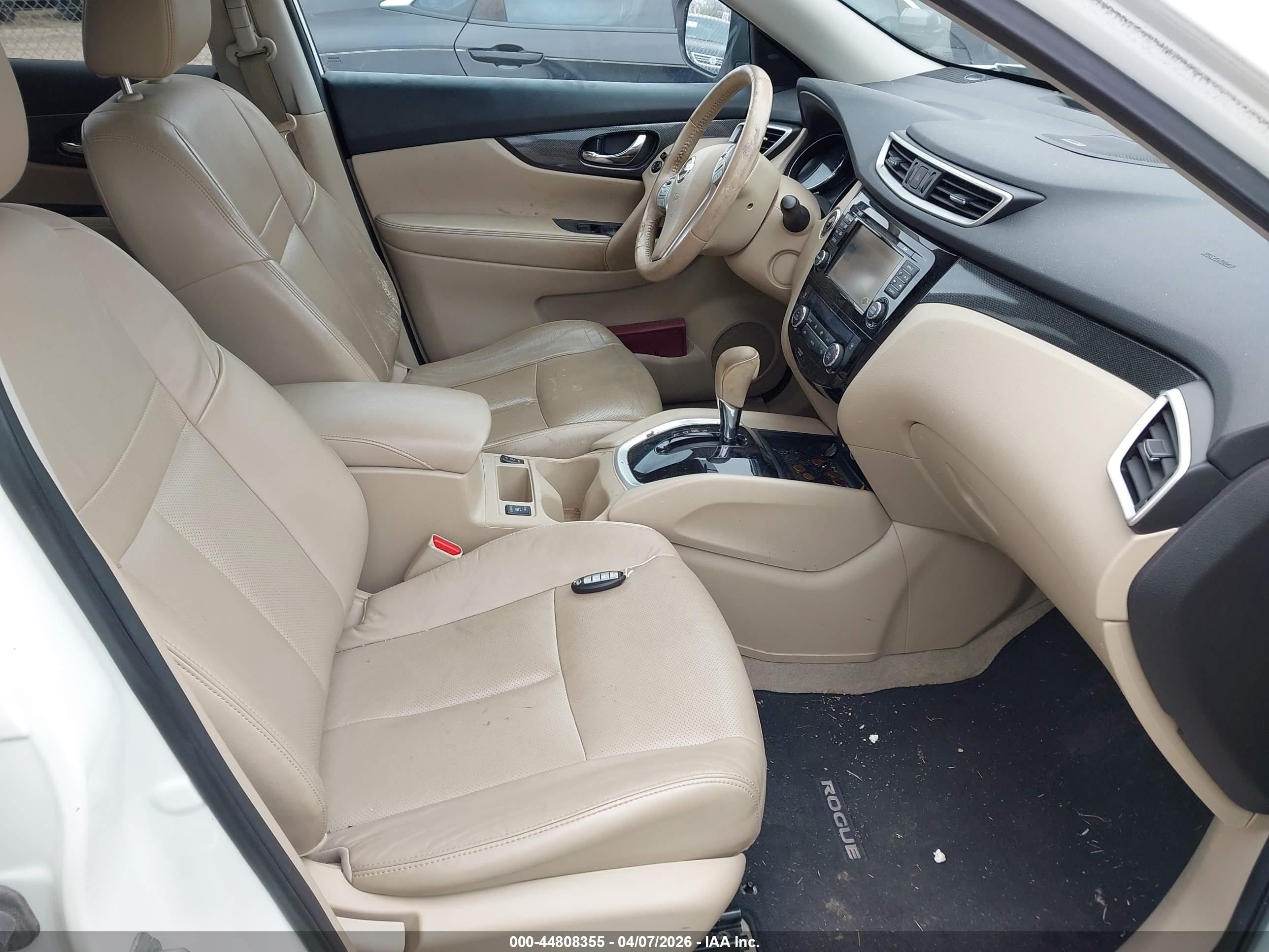 2015 Nissan Rogue Sl White vin: 5N1AT2MV3FC818497
