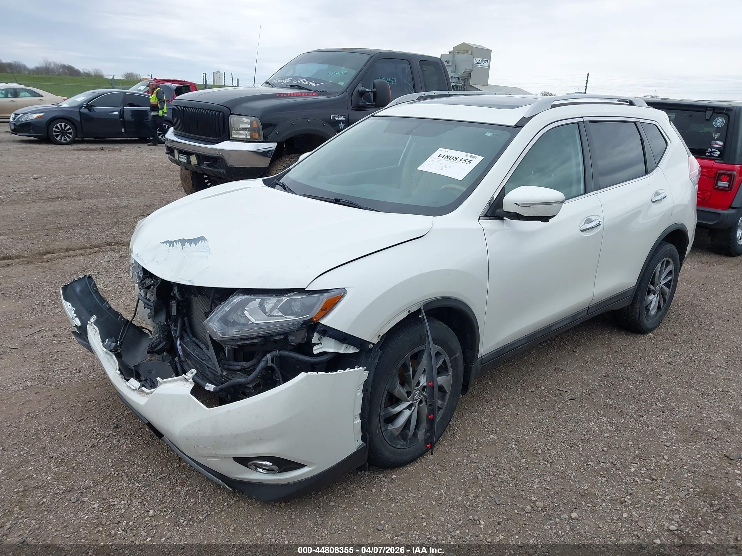 2015 Nissan Rogue Sl White vin: 5N1AT2MV3FC818497