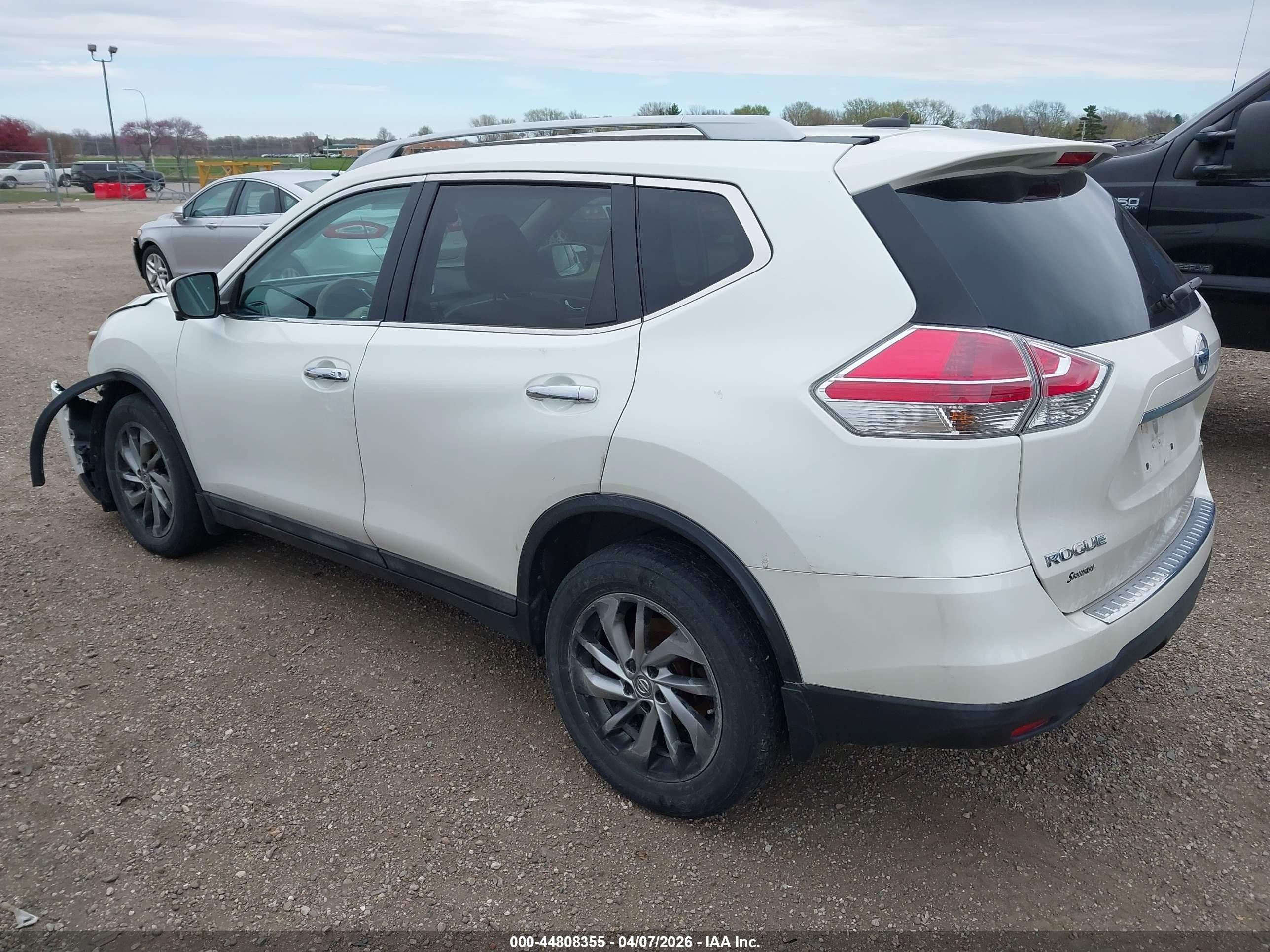 2015 Nissan Rogue Sl White vin: 5N1AT2MV3FC818497