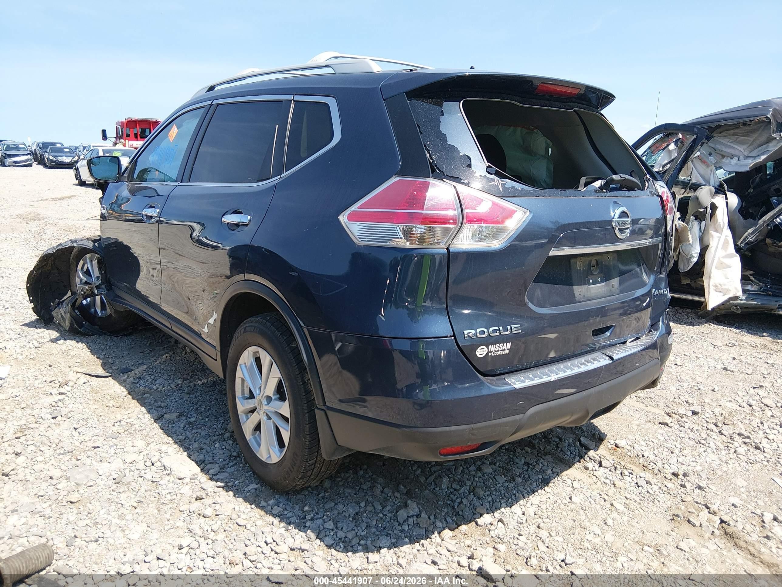 2015 Nissan Rogue Sv Blue vin: 5N1AT2MV3FC820363