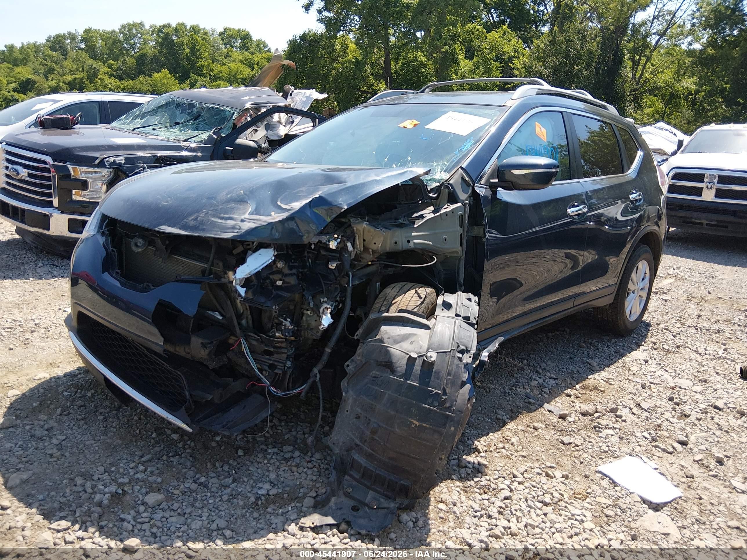 2015 Nissan Rogue Sv Blue vin: 5N1AT2MV3FC820363