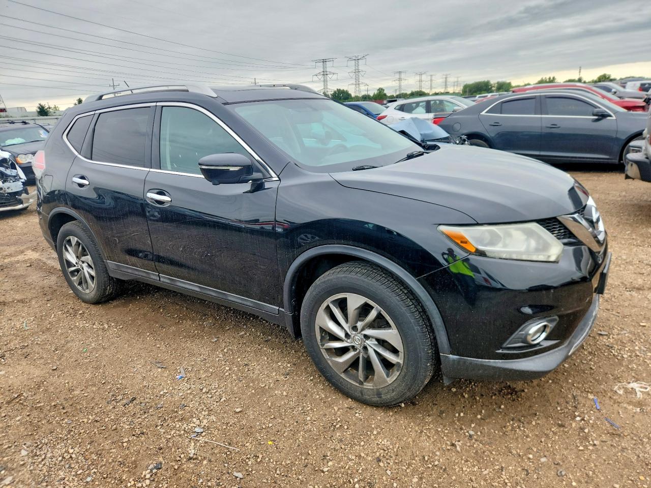 2015 Nissan Rogue Sl Black vin: 5N1AT2MV3FC823571