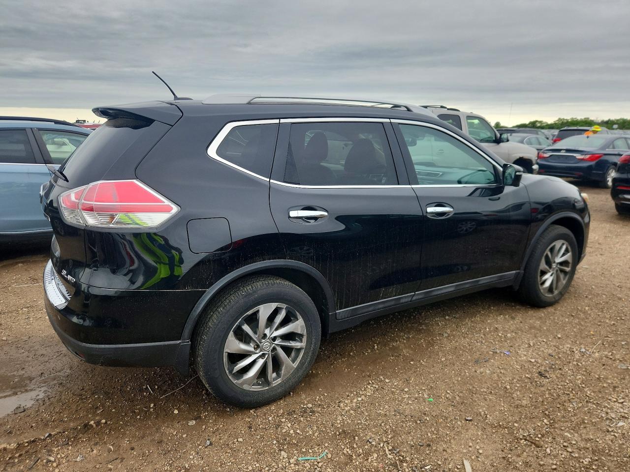 2015 Nissan Rogue Sl Black vin: 5N1AT2MV3FC823571