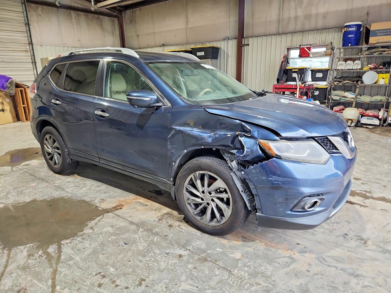 2015 Nissan Rogue Blue vin: 5N1AT2MV3FC828043
