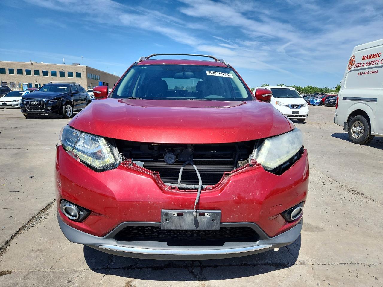 2015 Nissan Rogue Sl Red vin: 5N1AT2MV3FC839091