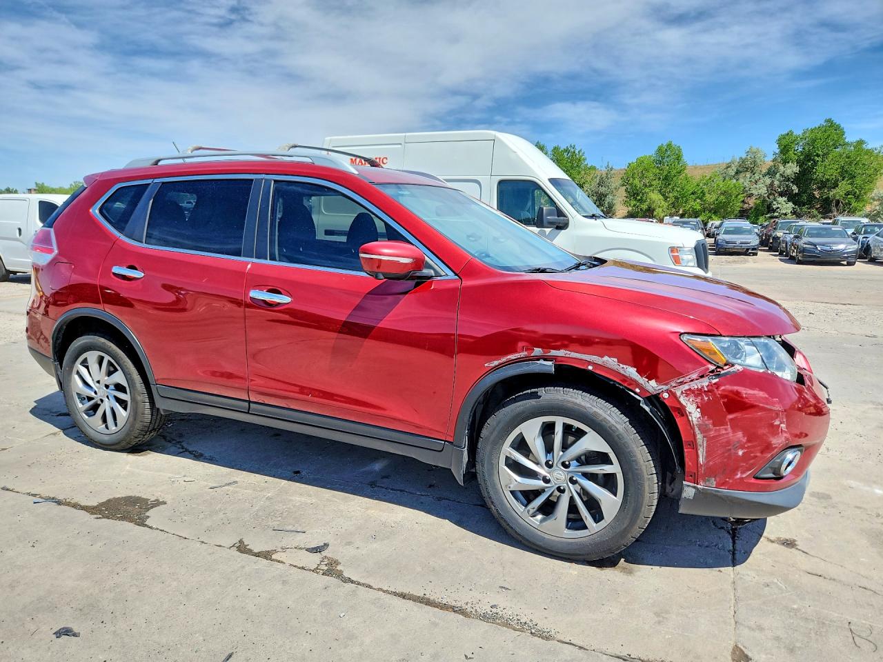 2015 Nissan Rogue Sl Red vin: 5N1AT2MV3FC839091