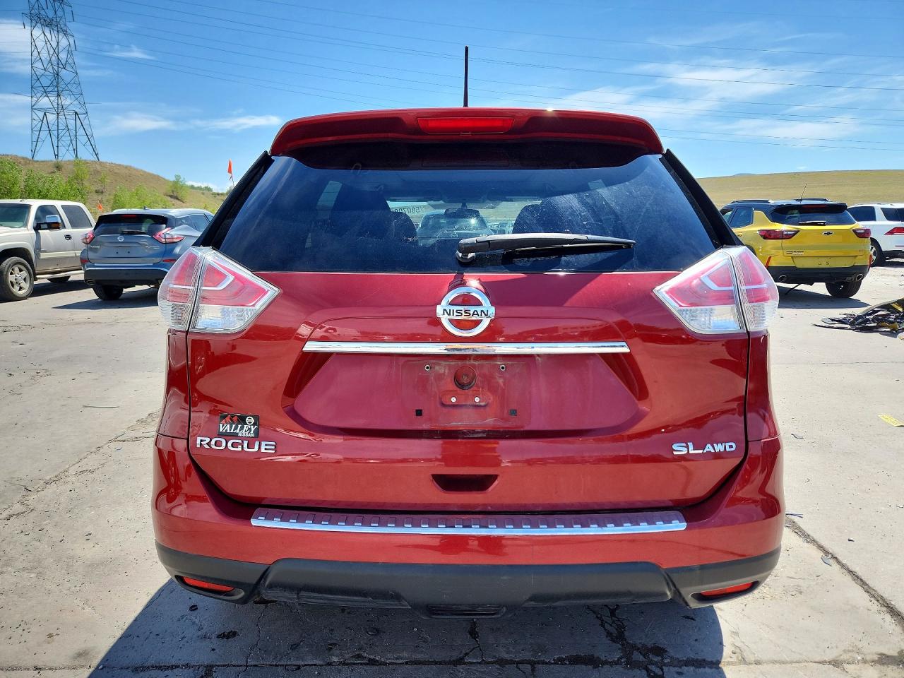 2015 Nissan Rogue Sl Red vin: 5N1AT2MV3FC839091