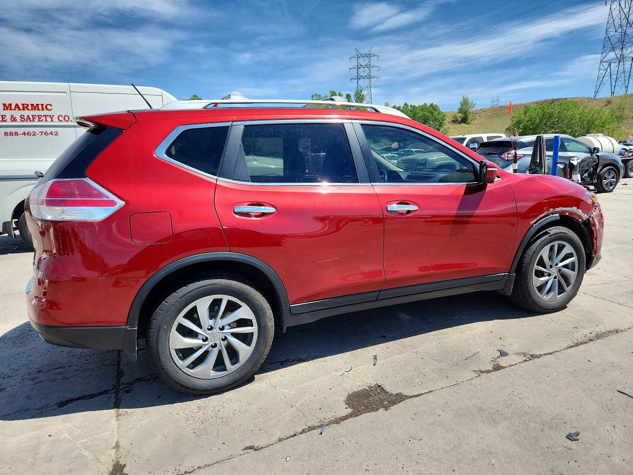 2015 Nissan Rogue Sl Red vin: 5N1AT2MV3FC839091