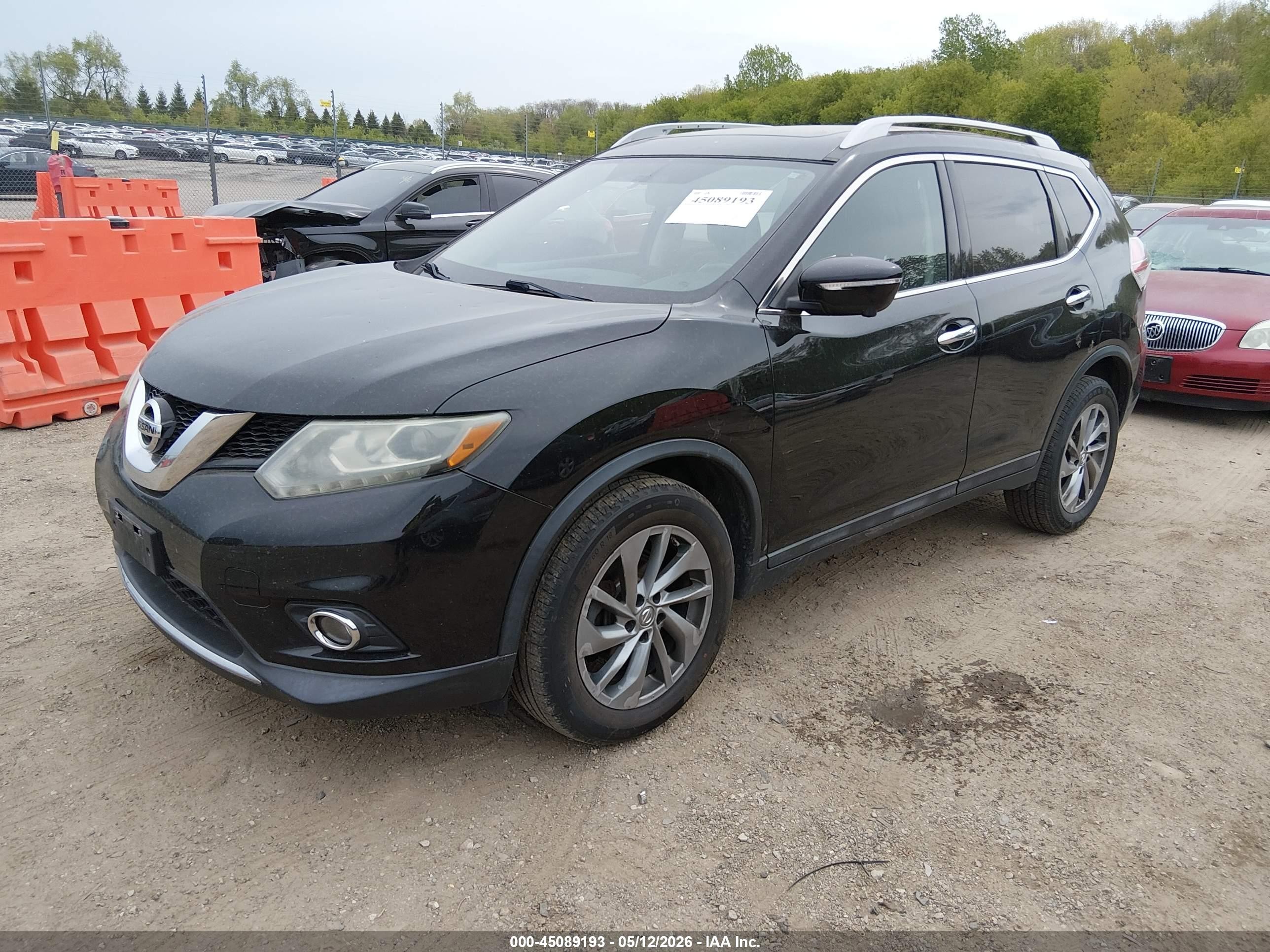 2015 Nissan Rogue Sl Black vin: 5N1AT2MV3FC841469