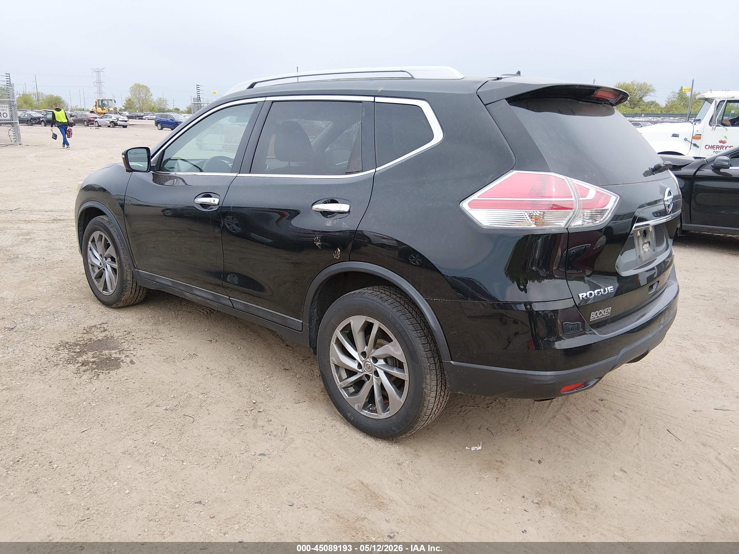 2015 Nissan Rogue Sl Black vin: 5N1AT2MV3FC841469