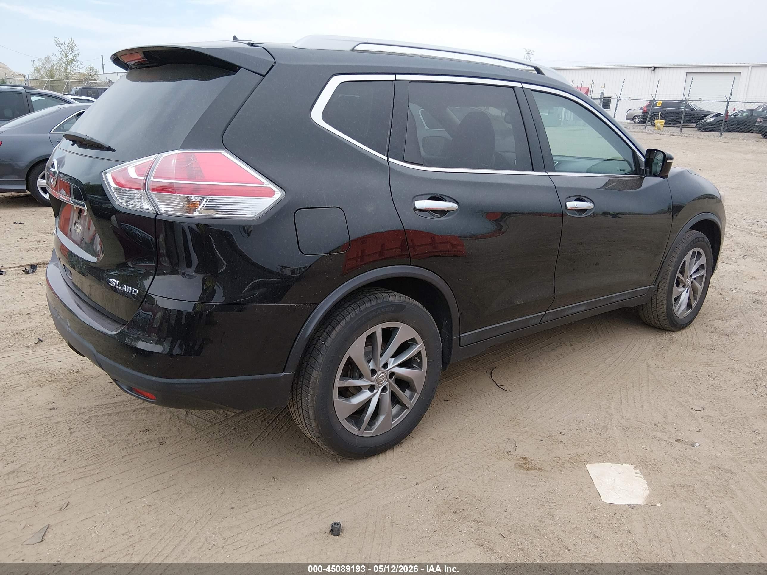 2015 Nissan Rogue Sl Black vin: 5N1AT2MV3FC841469