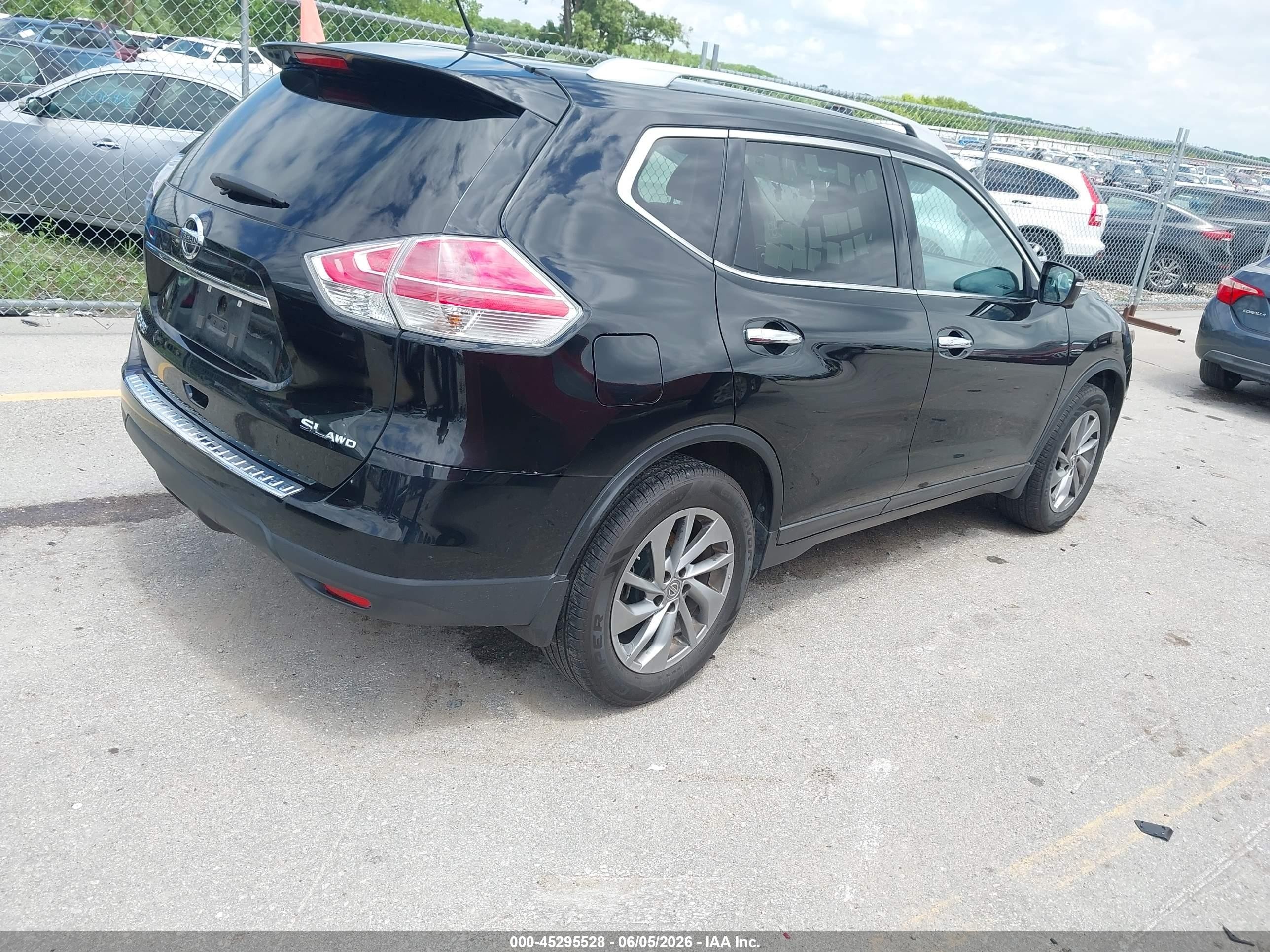 2015 Nissan Rogue Sl Черный vin: 5N1AT2MV3FC843626