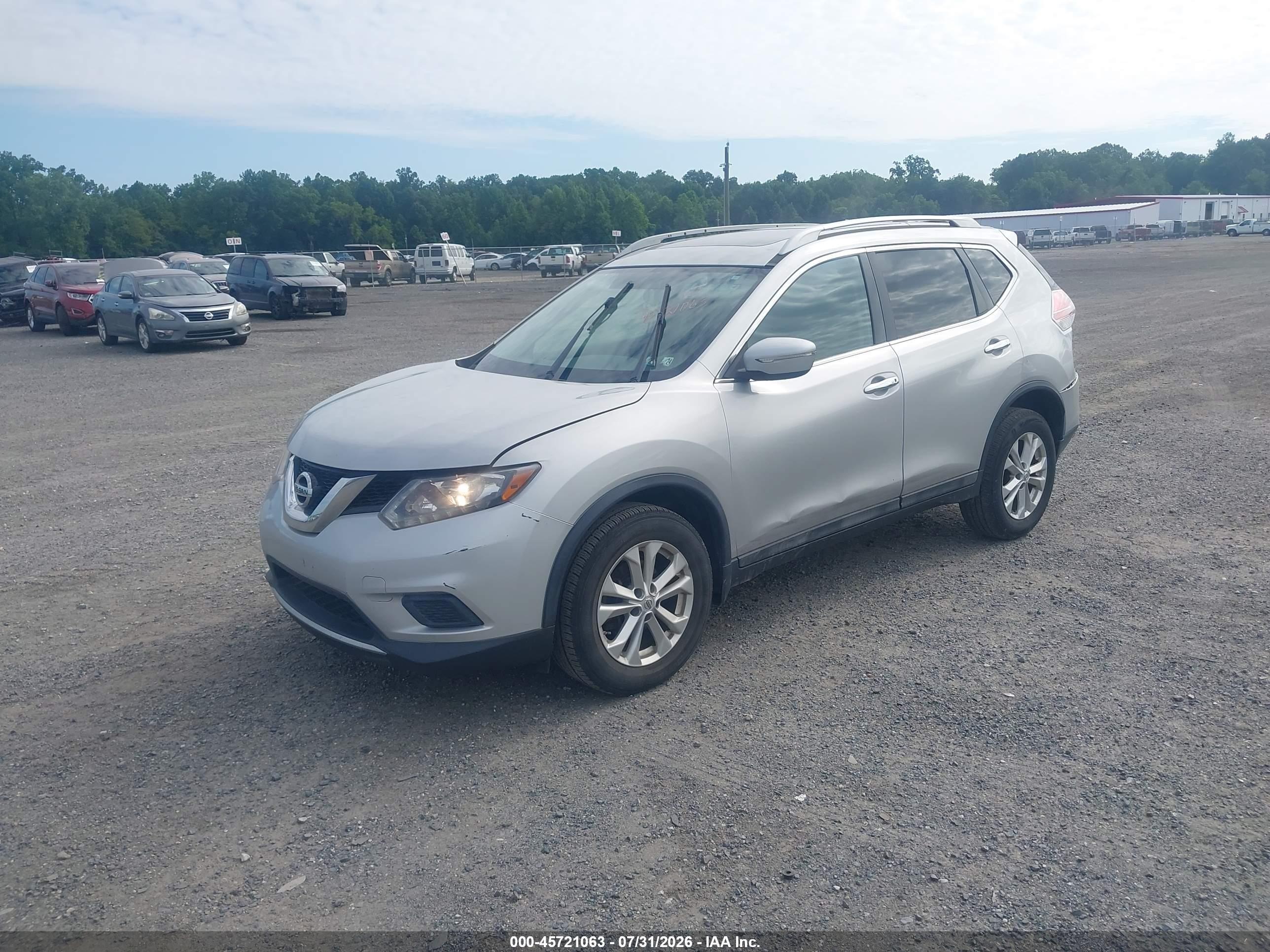 2015 Nissan Rogue Sv Silver vin: 5N1AT2MV3FC852858
