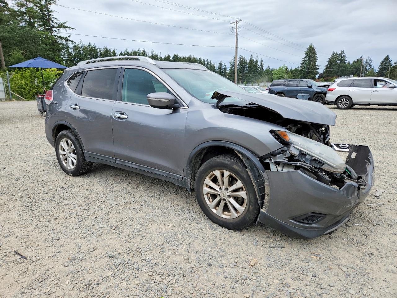 2015 Nissan Rogue Sv Gray vin: 5N1AT2MV3FC854979