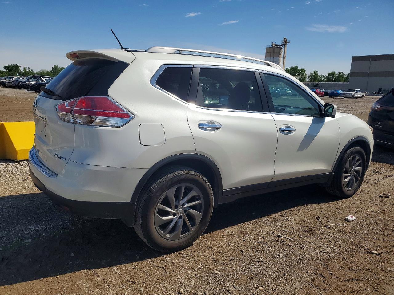 2015 Nissan Rogue Sl White vin: 5N1AT2MV3FC860300