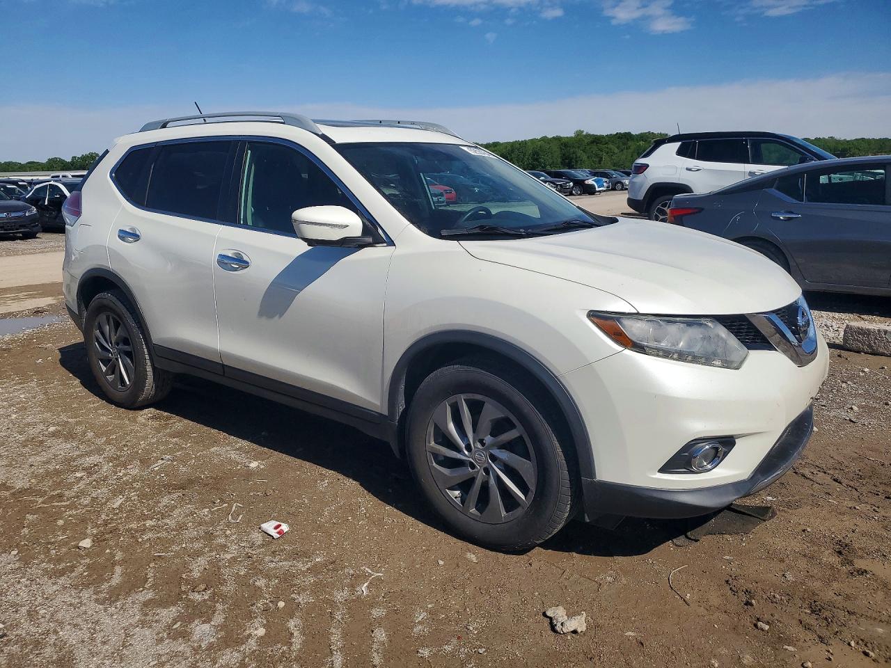 2015 Nissan Rogue Sl White vin: 5N1AT2MV3FC860300