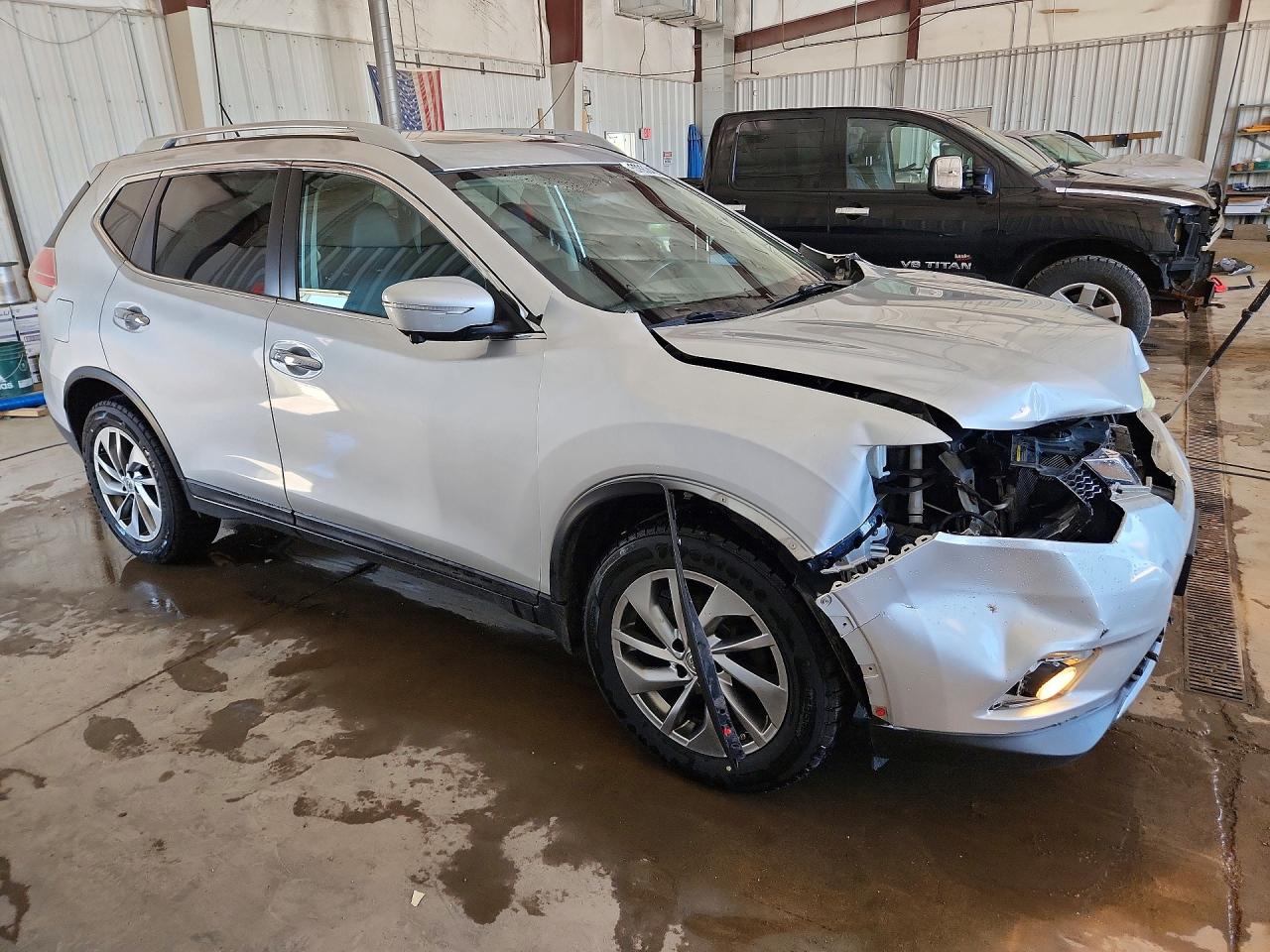 2015 Nissan Rogue Sl Silver vin: 5N1AT2MV3FC866355