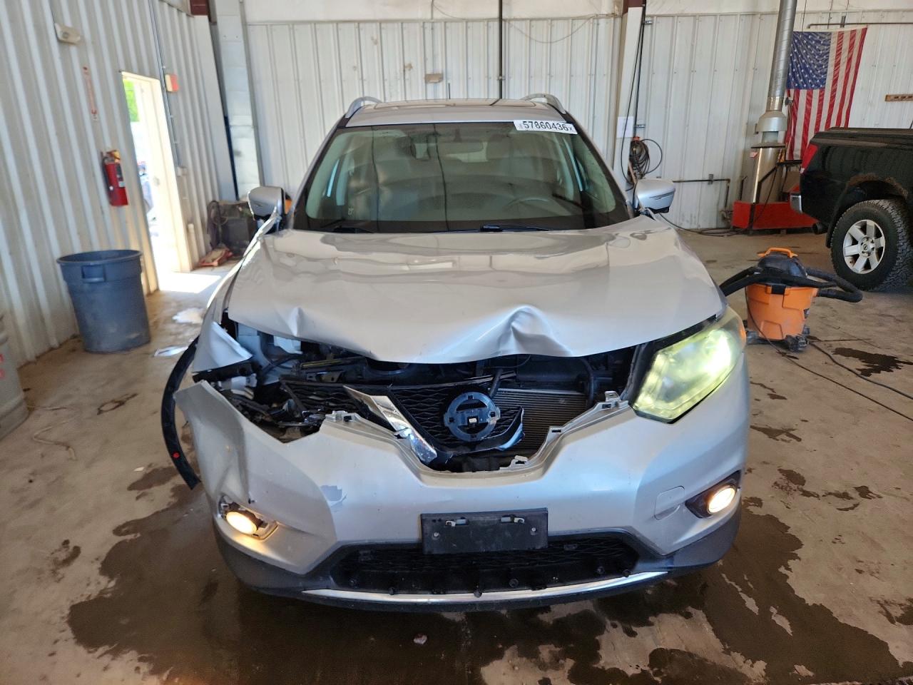 2015 Nissan Rogue Sl Silver vin: 5N1AT2MV3FC866355