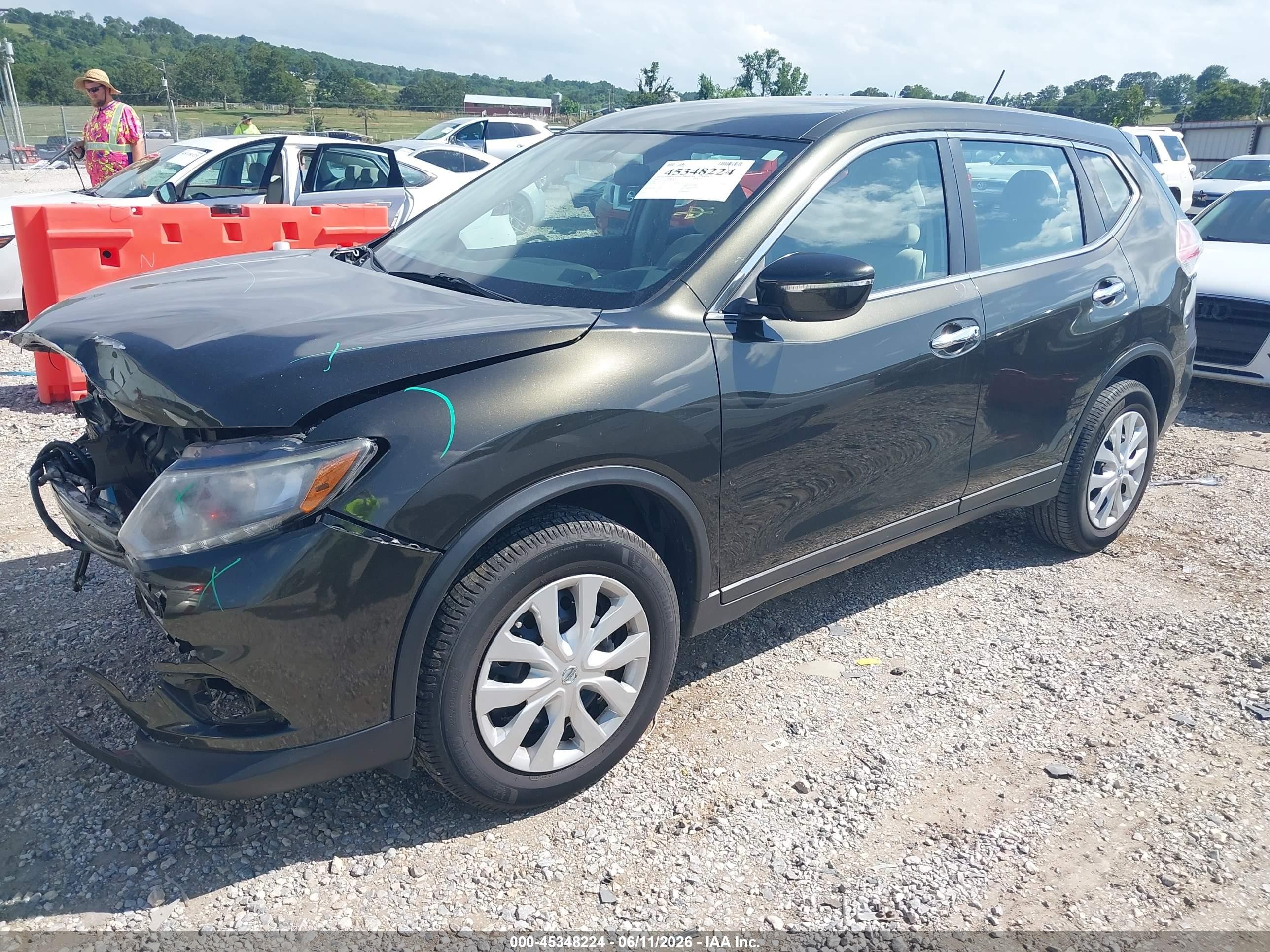 2015 Nissan Rogue S Gray vin: 5N1AT2MV3FC872642
