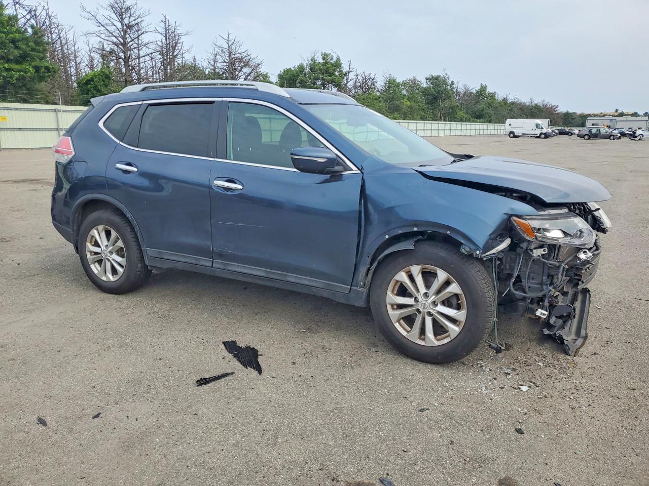 2015 Nissan Rogue Sv Blue vin: 5N1AT2MV3FC872950