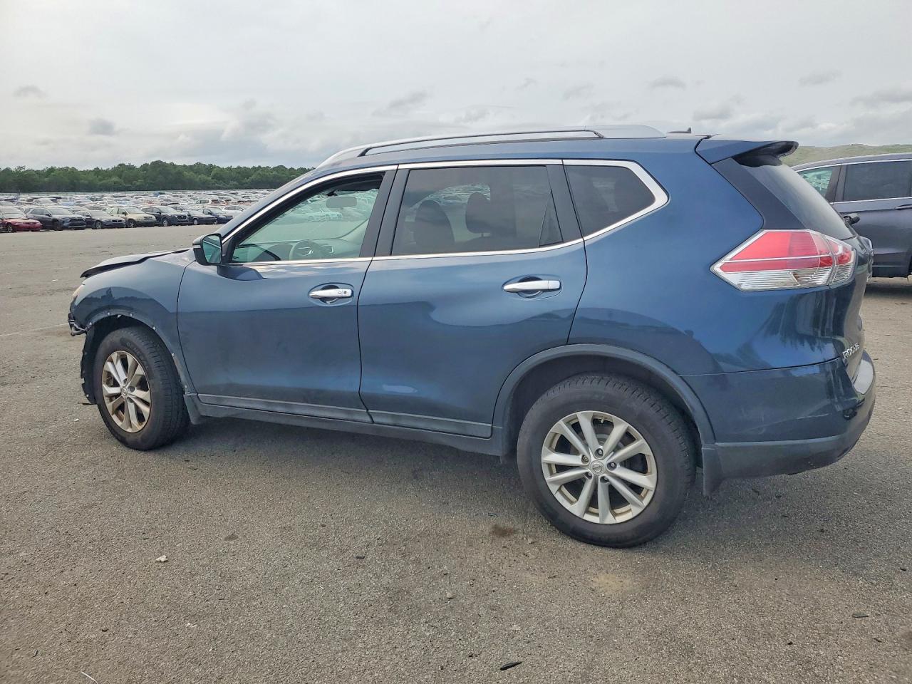2015 Nissan Rogue Sv Blue vin: 5N1AT2MV3FC872950