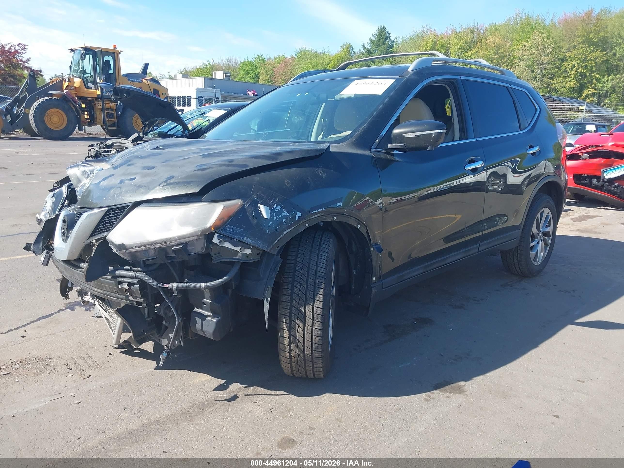 2015 Nissan Rogue Sl Black vin: 5N1AT2MV3FC889991