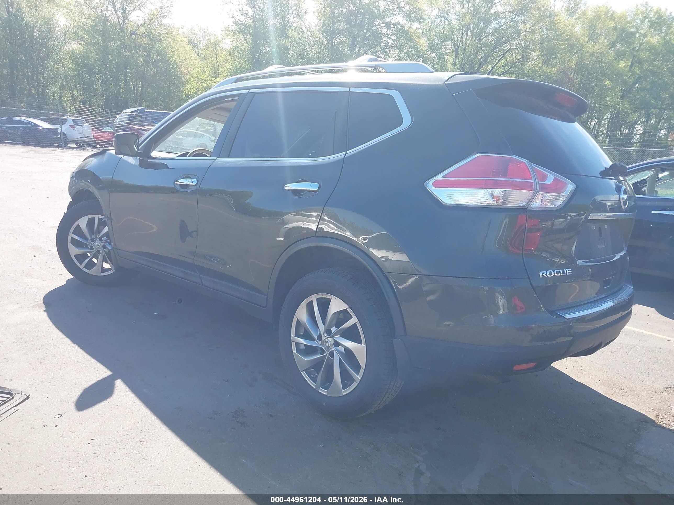 2015 Nissan Rogue Sl Black vin: 5N1AT2MV3FC889991