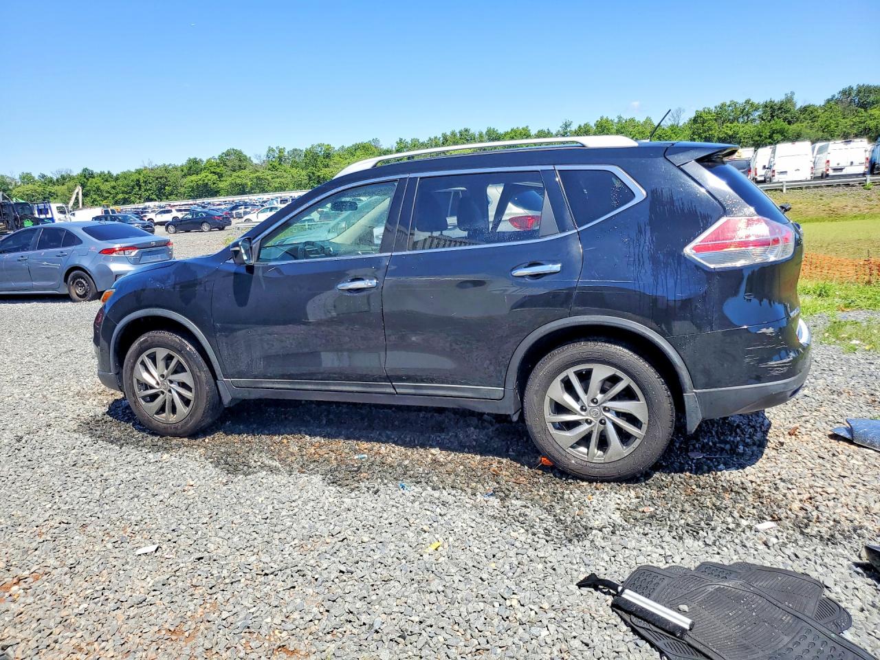 2015 Nissan Rogue Sl Black vin: 5N1AT2MV3FC909303
