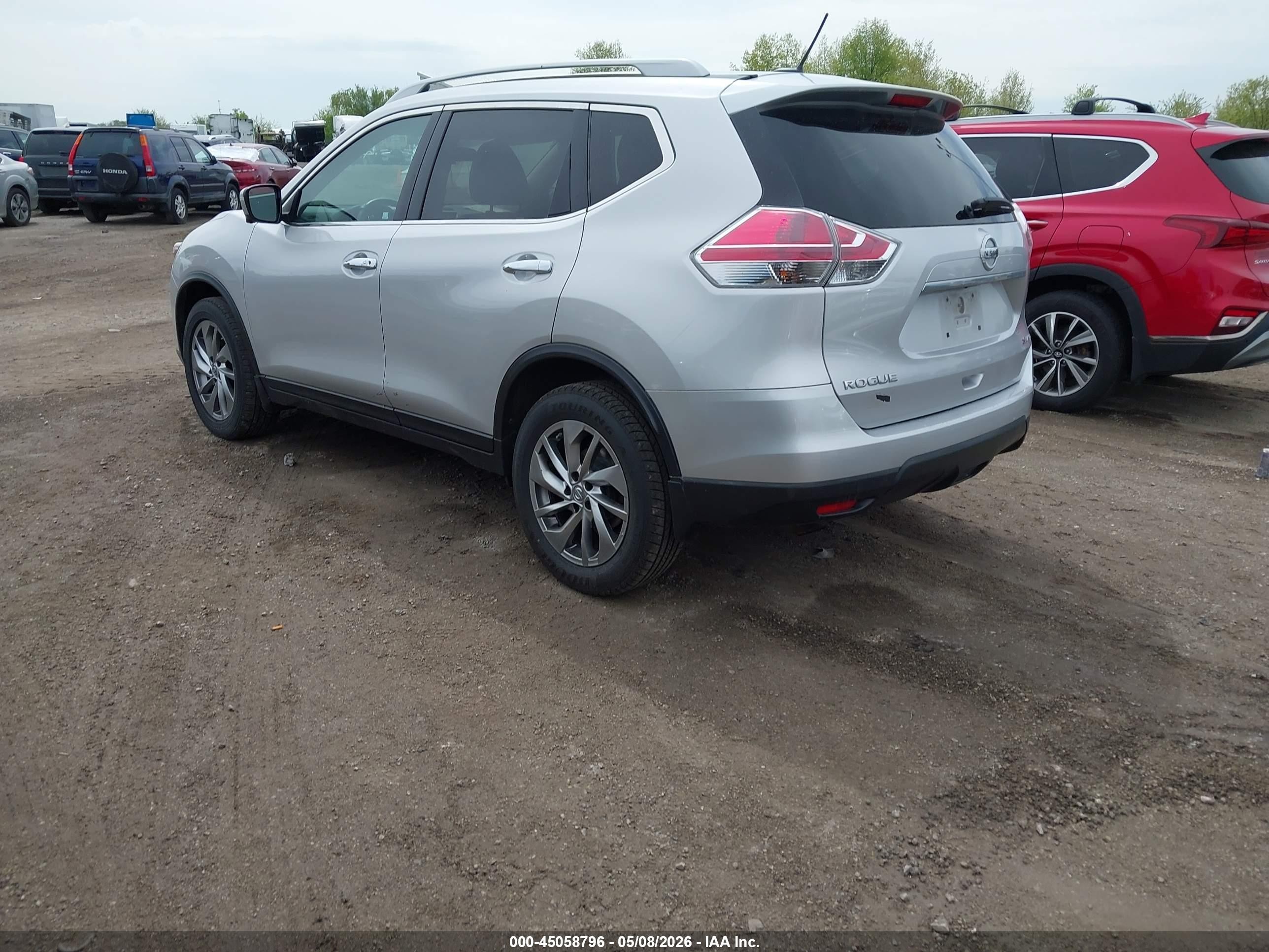 2015 Nissan Rogue Sl Silver vin: 5N1AT2MV3FC912718