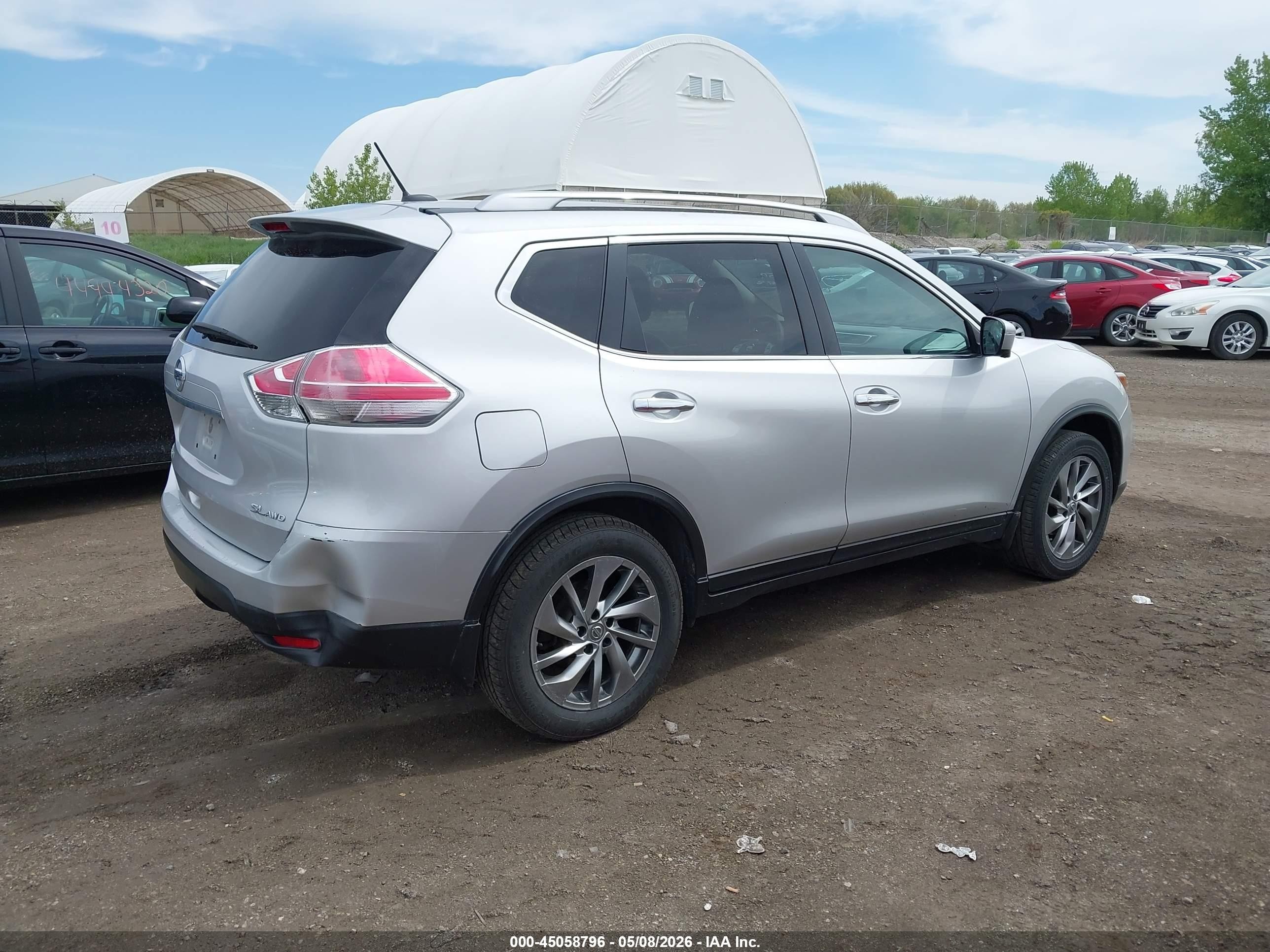 2015 Nissan Rogue Sl Silver vin: 5N1AT2MV3FC912718
