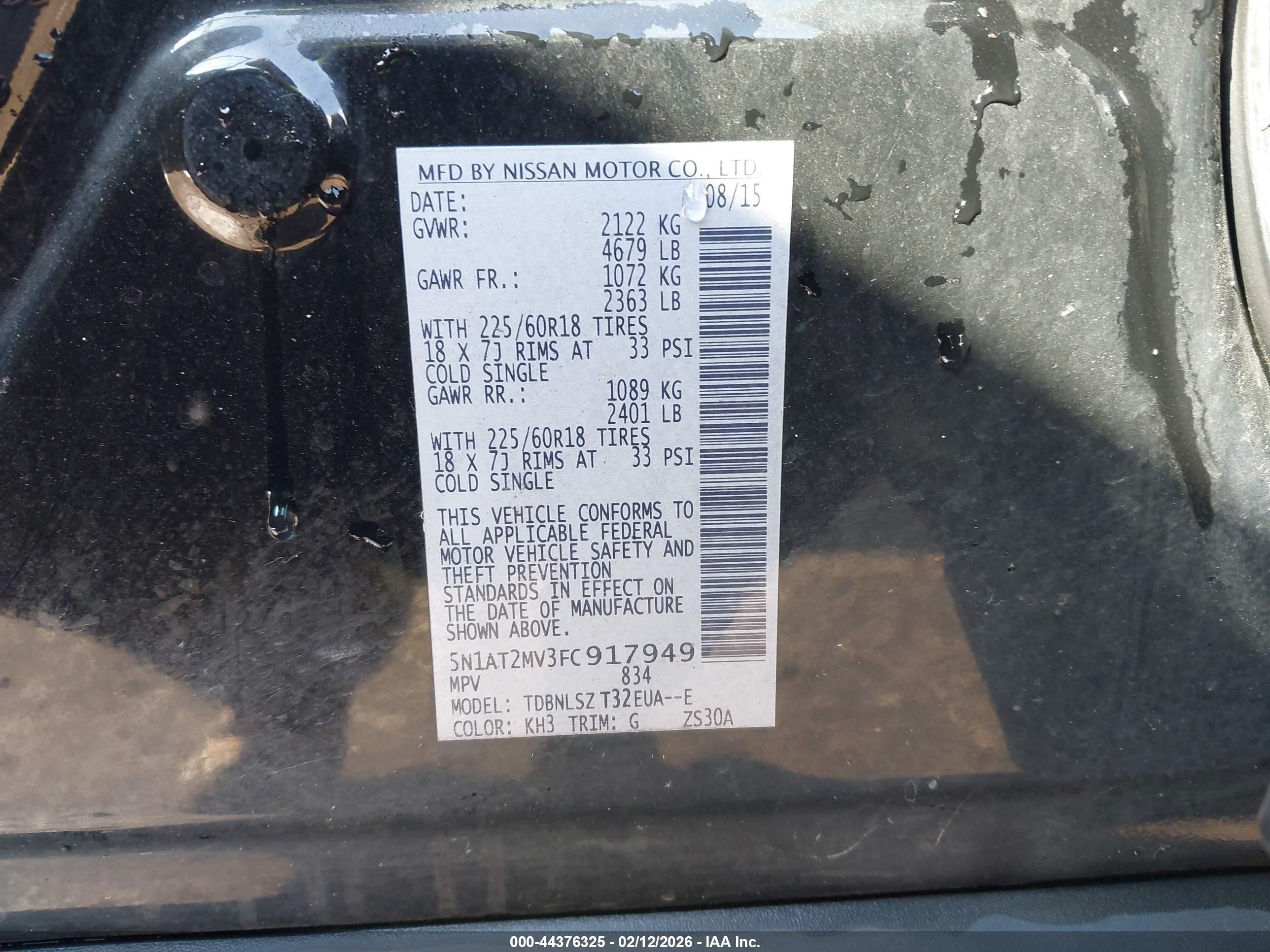2015 Nissan Rogue Sl Черный vin: 5N1AT2MV3FC917949