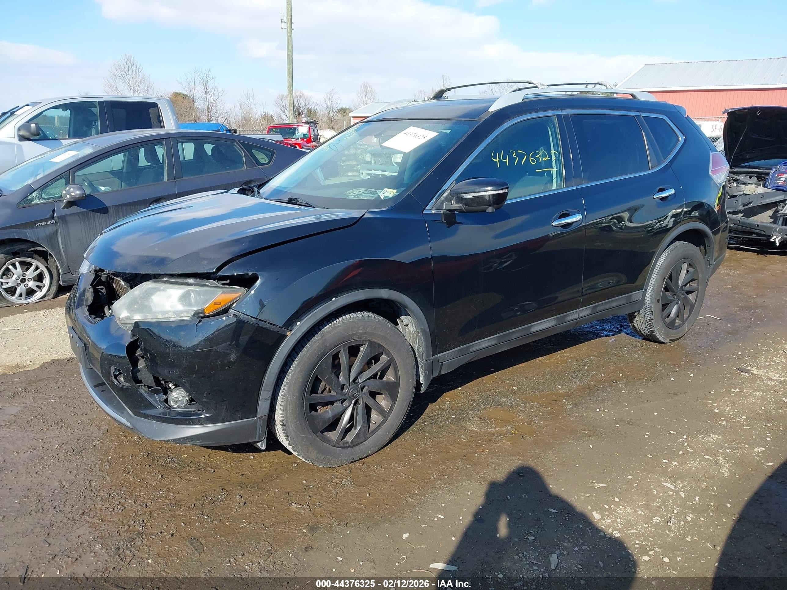 2015 Nissan Rogue Sl Черный vin: 5N1AT2MV3FC917949