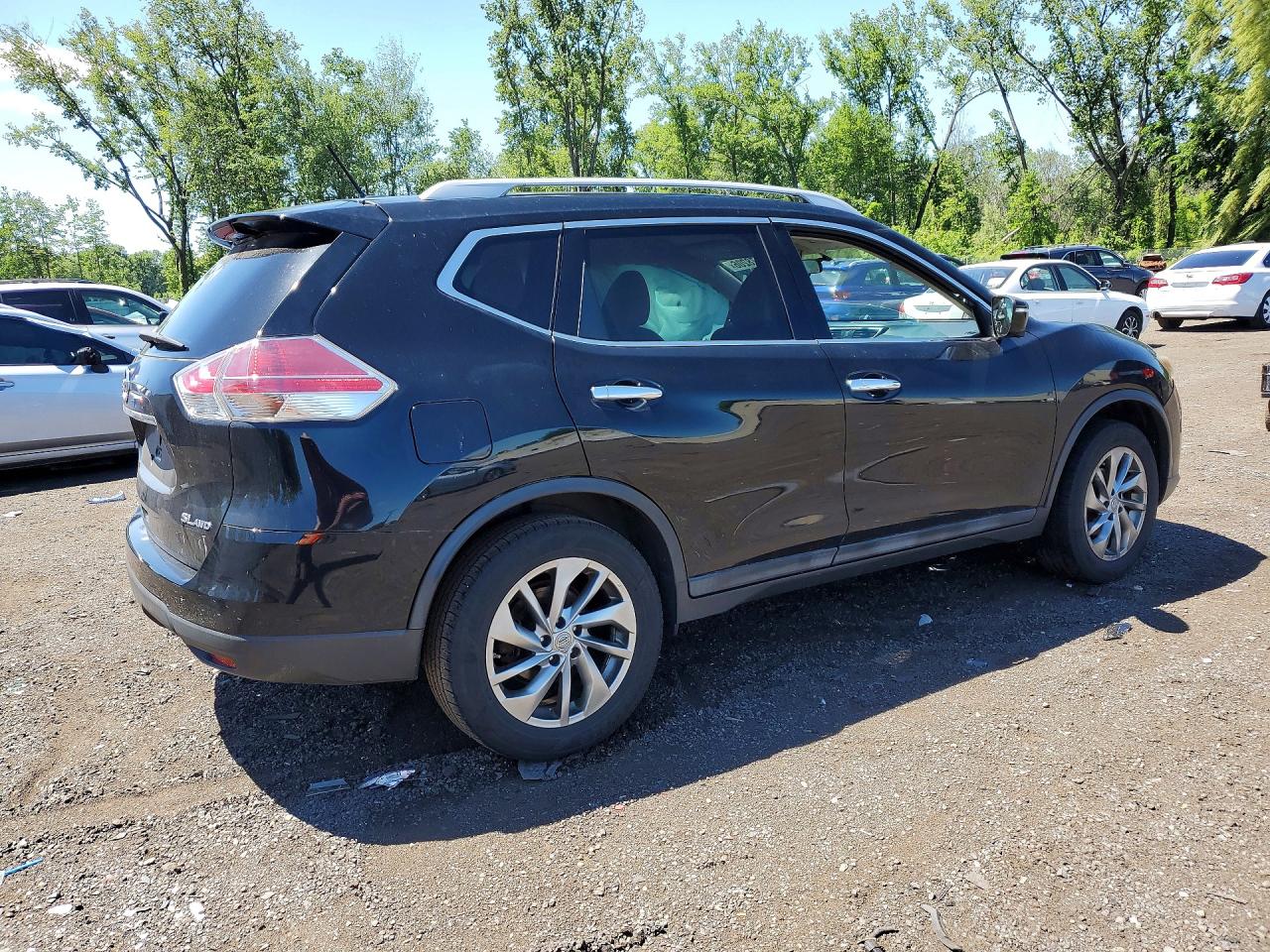 2015 Nissan Rogue Sl Black vin: 5N1AT2MV3FC918468