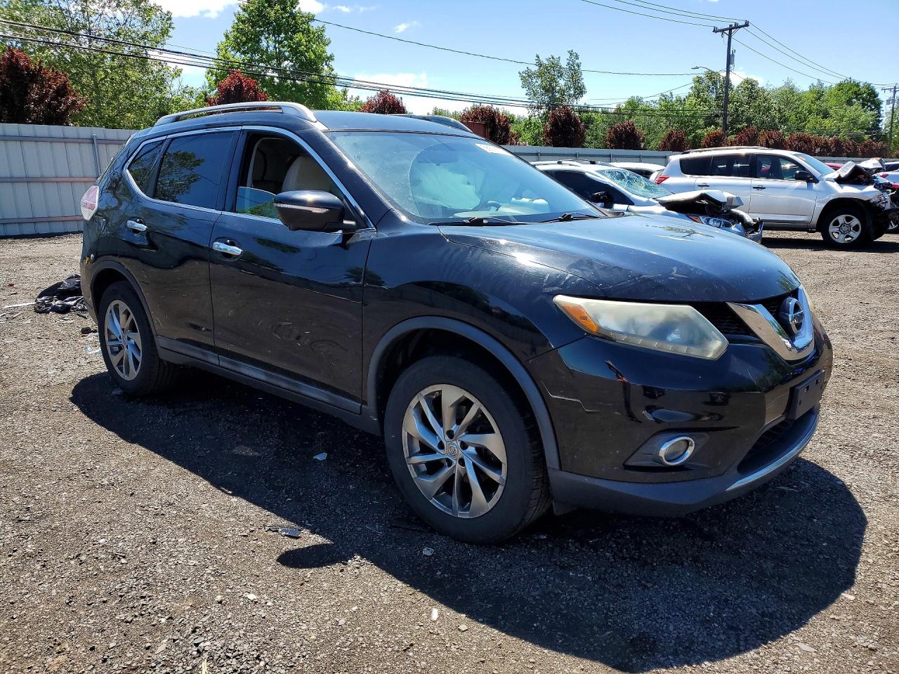 2015 Nissan Rogue Sl Black vin: 5N1AT2MV3FC918468