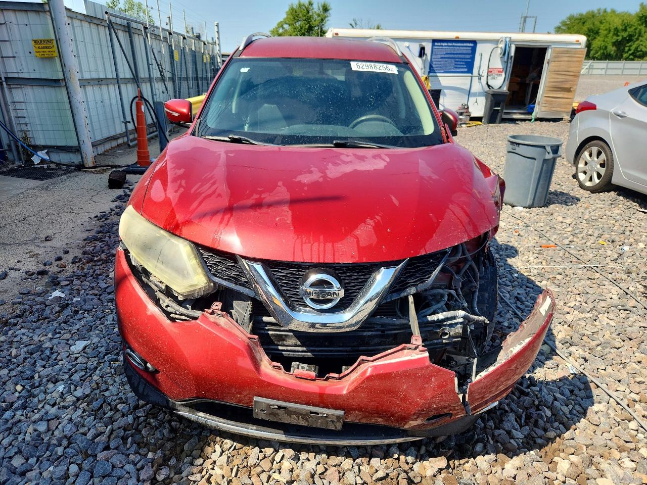2015 Nissan Rogue Sl Red vin: 5N1AT2MV3FC918521