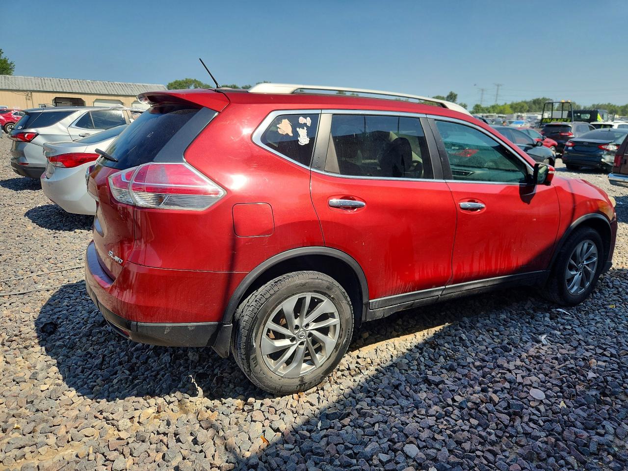 2015 Nissan Rogue Sl Red vin: 5N1AT2MV3FC918521