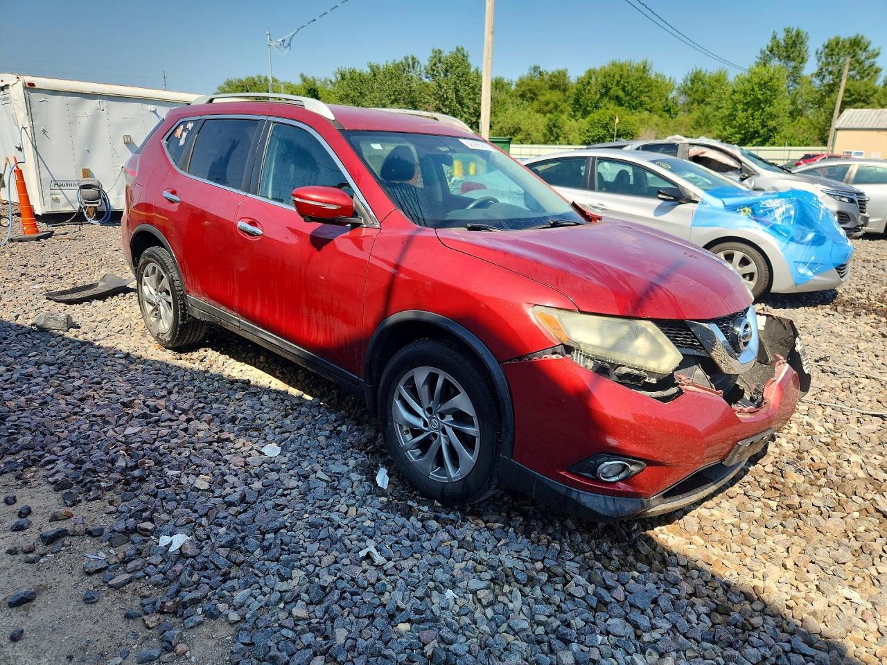 2015 Nissan Rogue Sl Red vin: 5N1AT2MV3FC918521