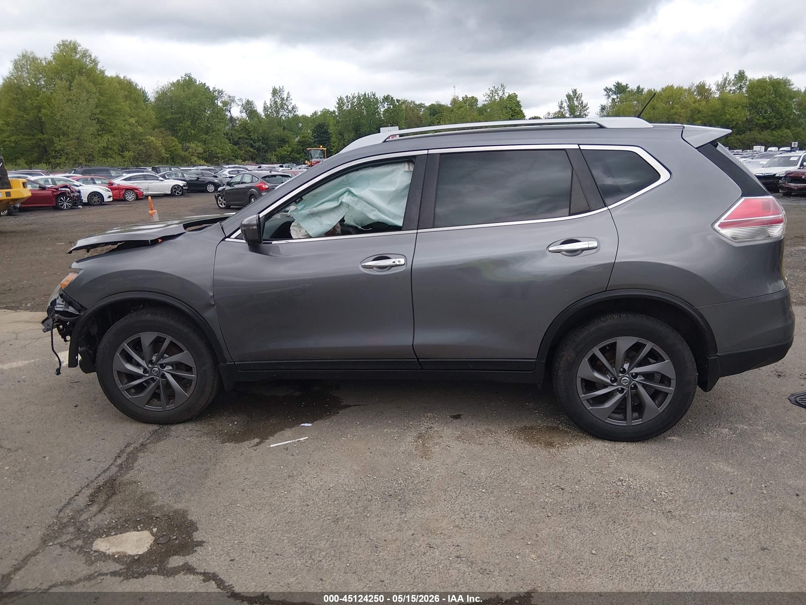 2016 Nissan Rogue Sl Серый vin: 5N1AT2MV3GC870231