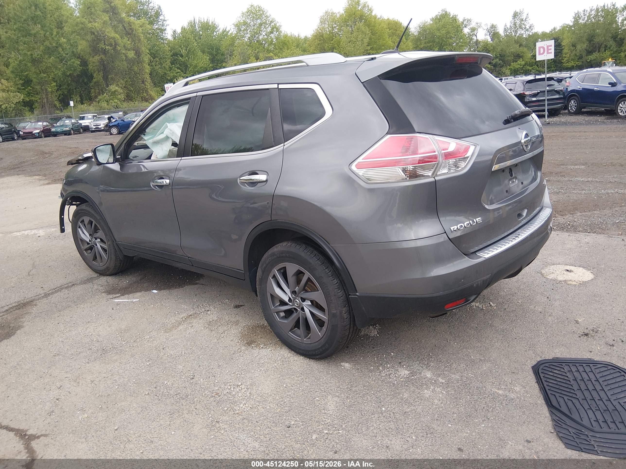 2016 Nissan Rogue Sl Серый vin: 5N1AT2MV3GC870231