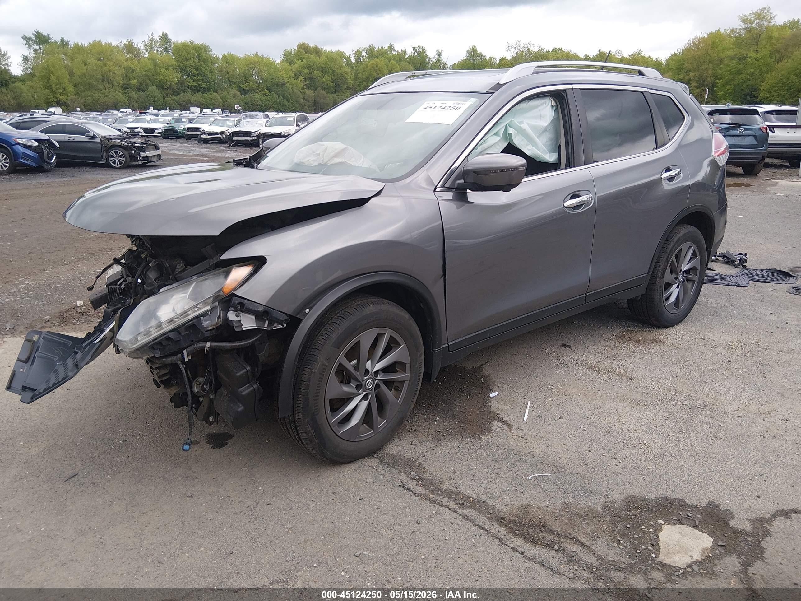 2016 Nissan Rogue Sl Серый vin: 5N1AT2MV3GC870231