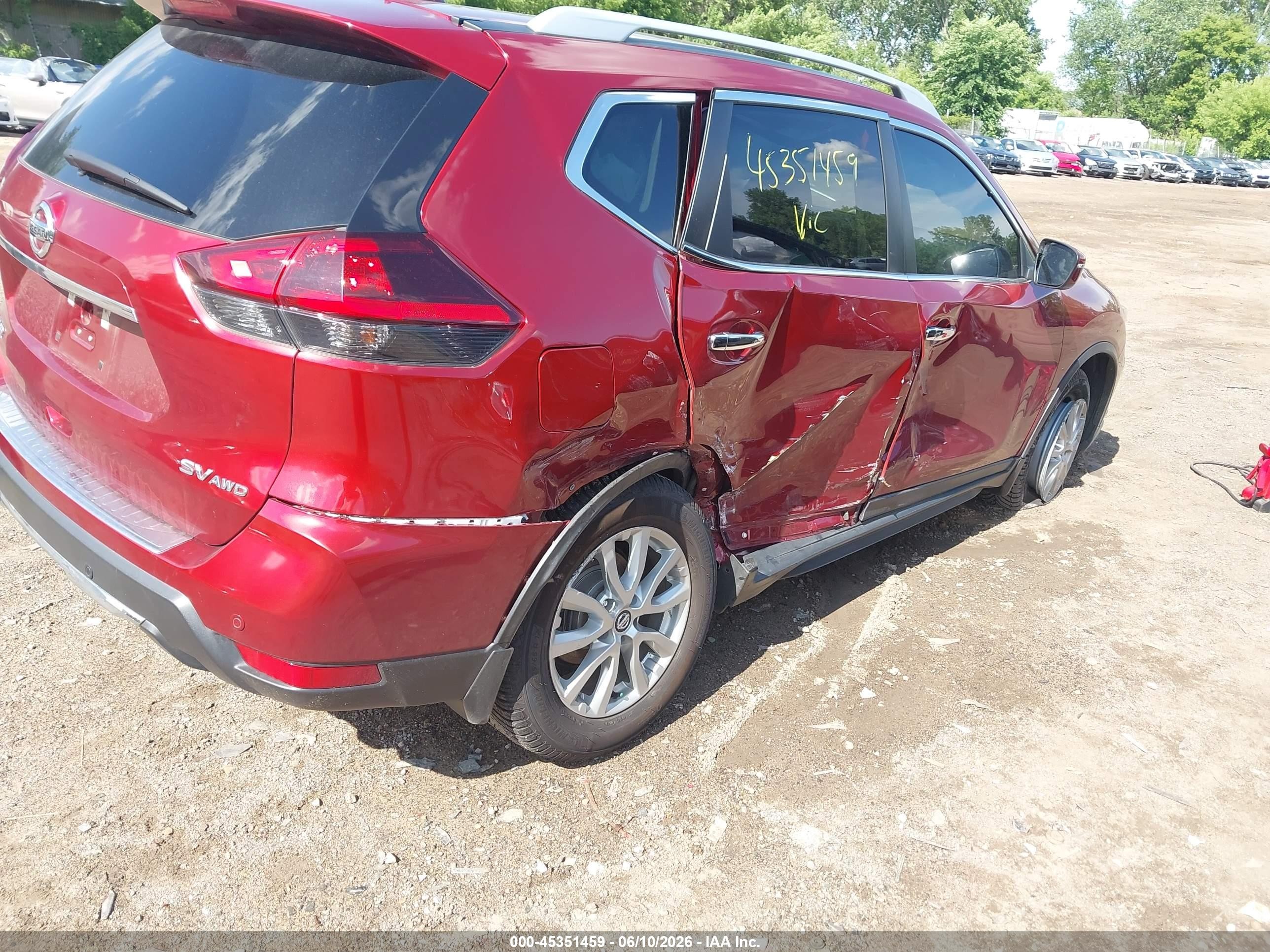 2019 Nissan Rogue Sv Red vin: 5N1AT2MV3KC808255
