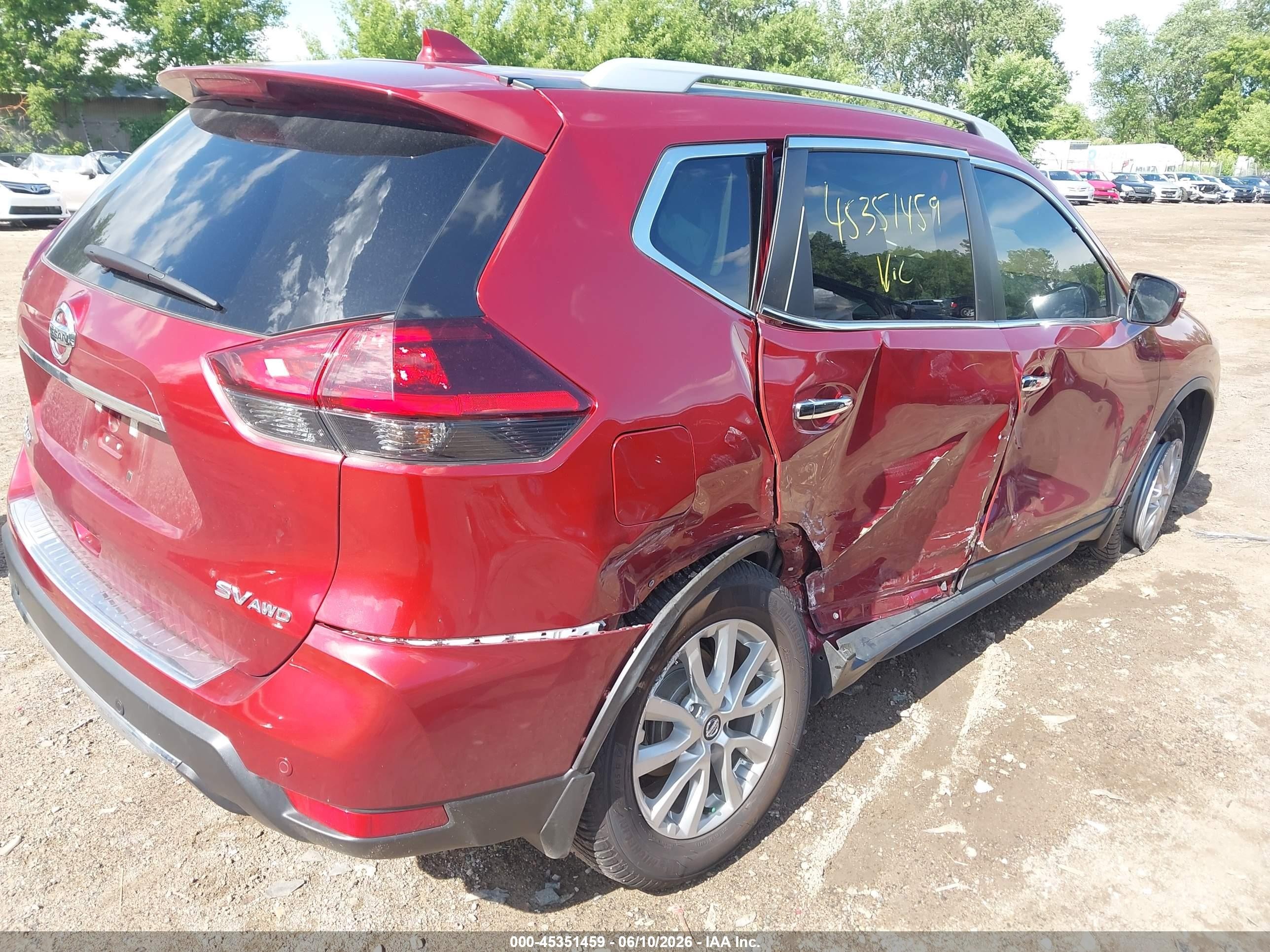 2019 Nissan Rogue Sv Red vin: 5N1AT2MV3KC808255