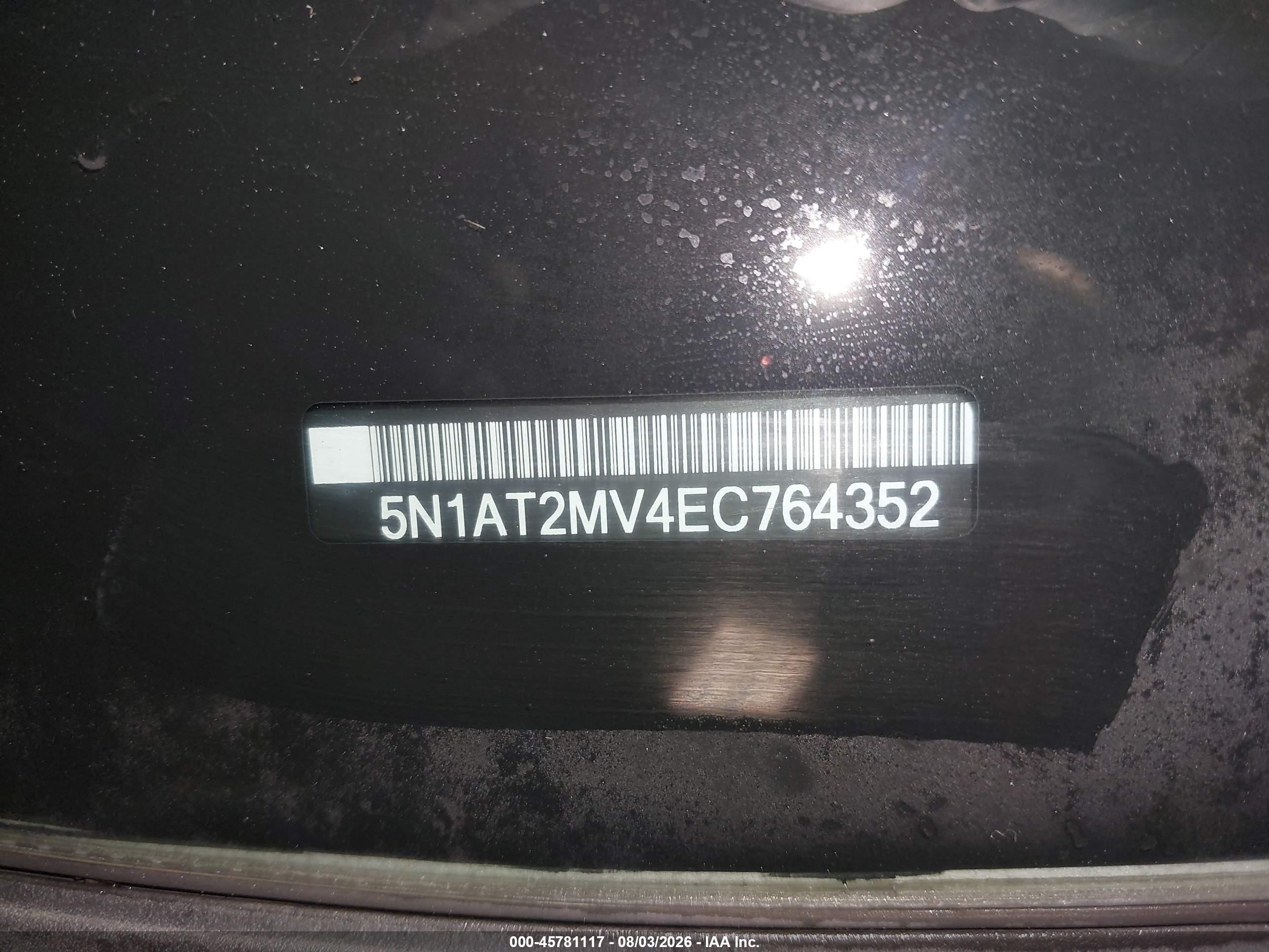 2014 Nissan Rogue Sv Черный vin: 5N1AT2MV4EC764352