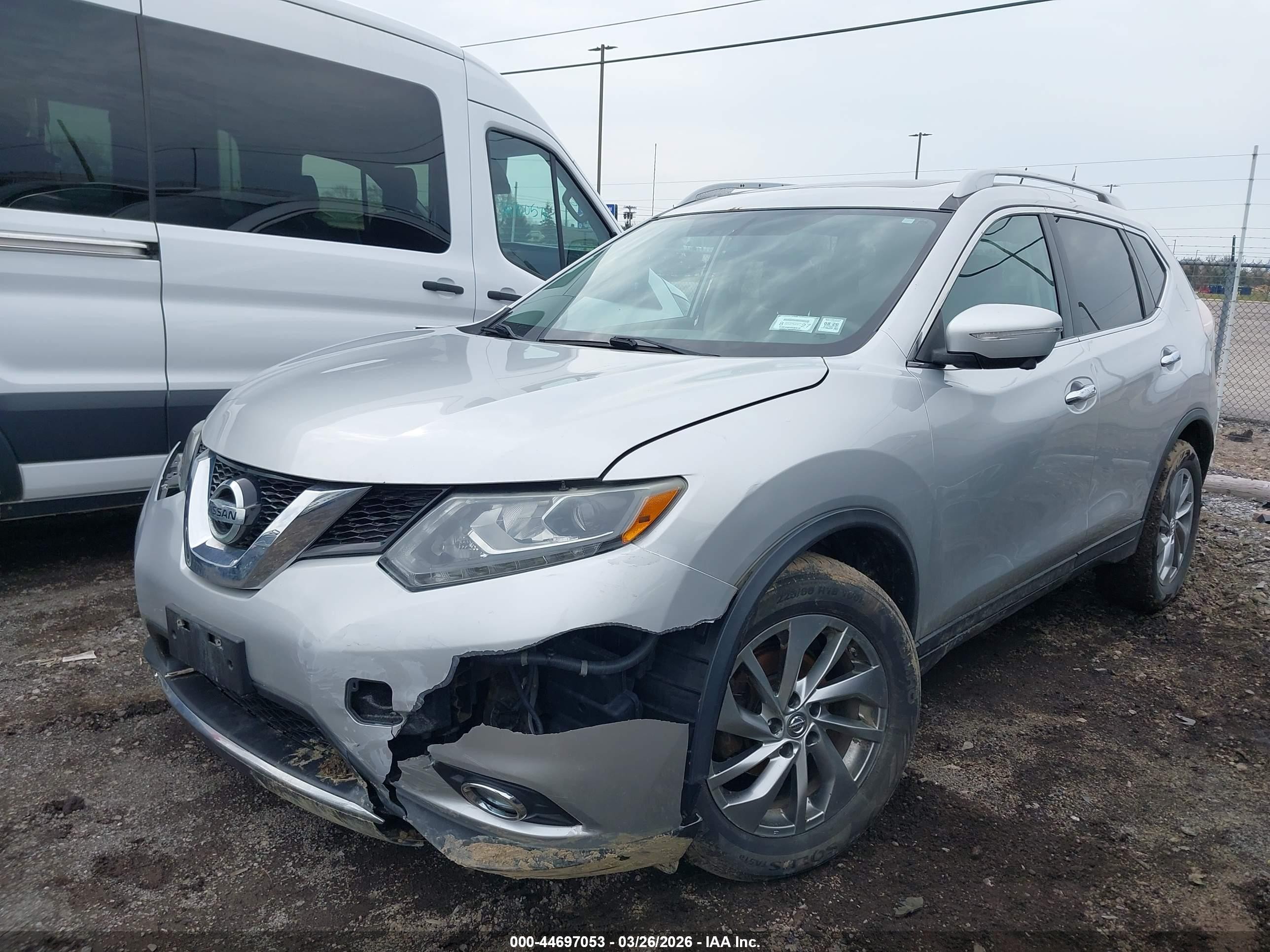2014 Nissan Rogue S/sl/sv Silver vin: 5N1AT2MV4EC770944