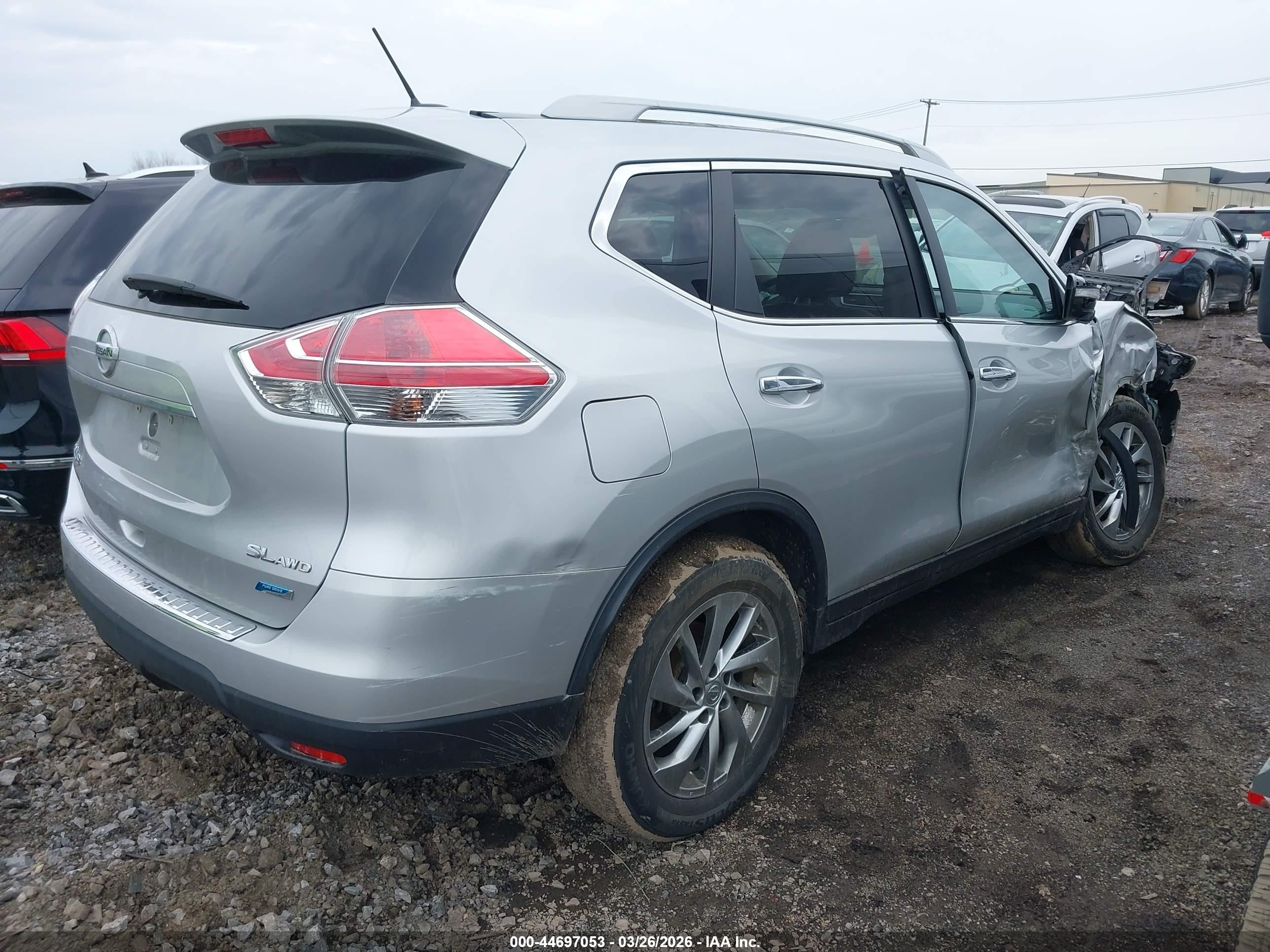 2014 Nissan Rogue S/sl/sv Silver vin: 5N1AT2MV4EC770944